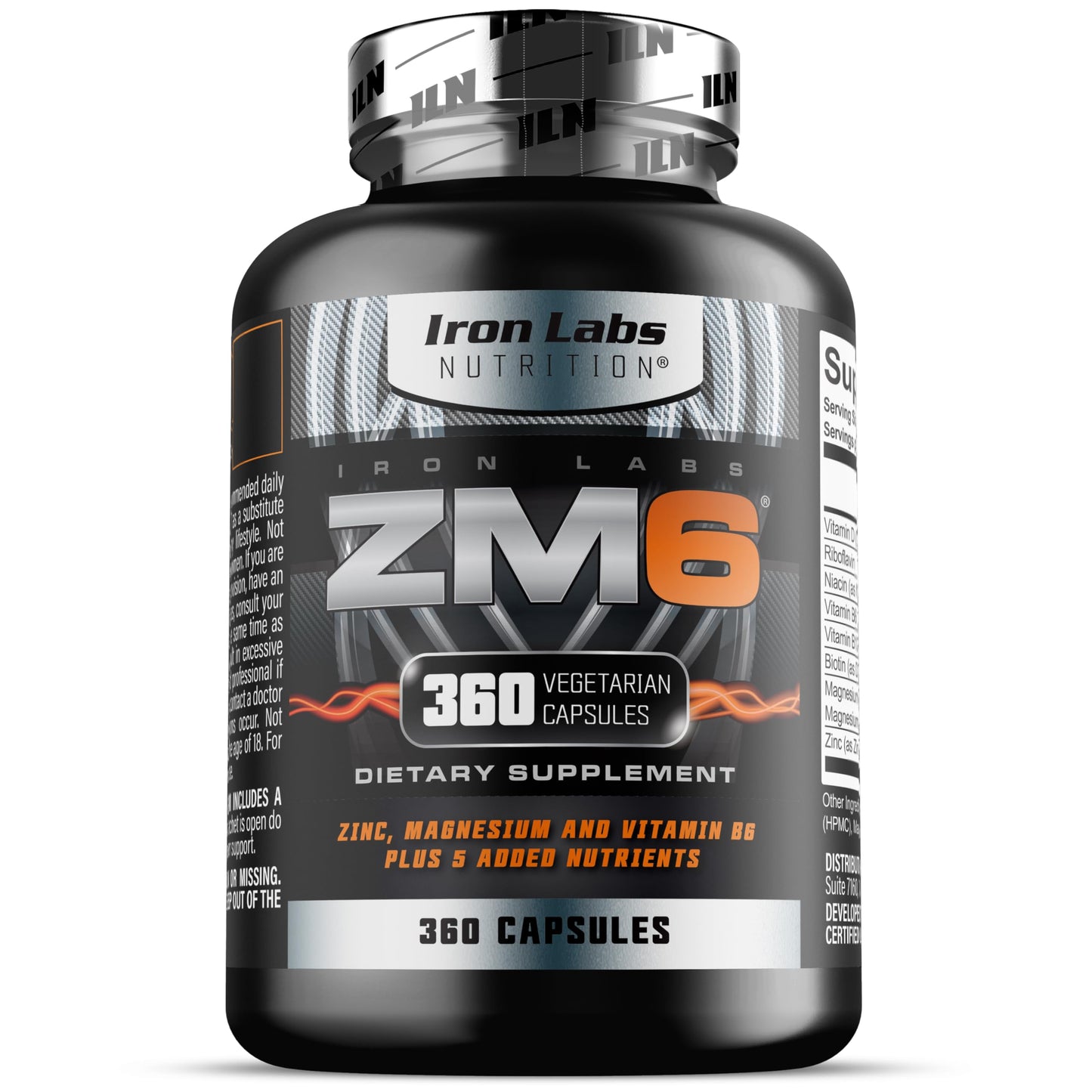 Iron Labs Nutrition ZM6 High Strength Zinc and Magnesium Supplement Capsule 360 Capsules