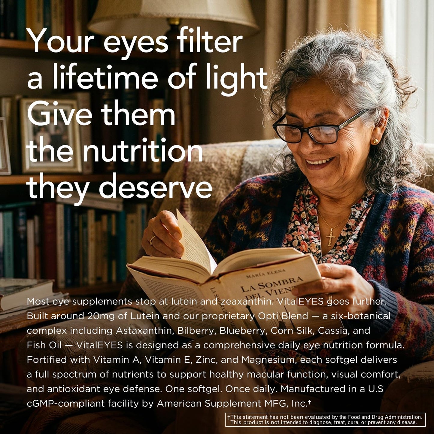 INNERVISNUTRITION VitalEYES High Potency Lutein 20mg & Astaxanthin, Macular & Clear Vision Support, Eye Health Vitamins A, E, Zinc, Magnesium, Premium Eye Supplement for Digital Users Softgels 60