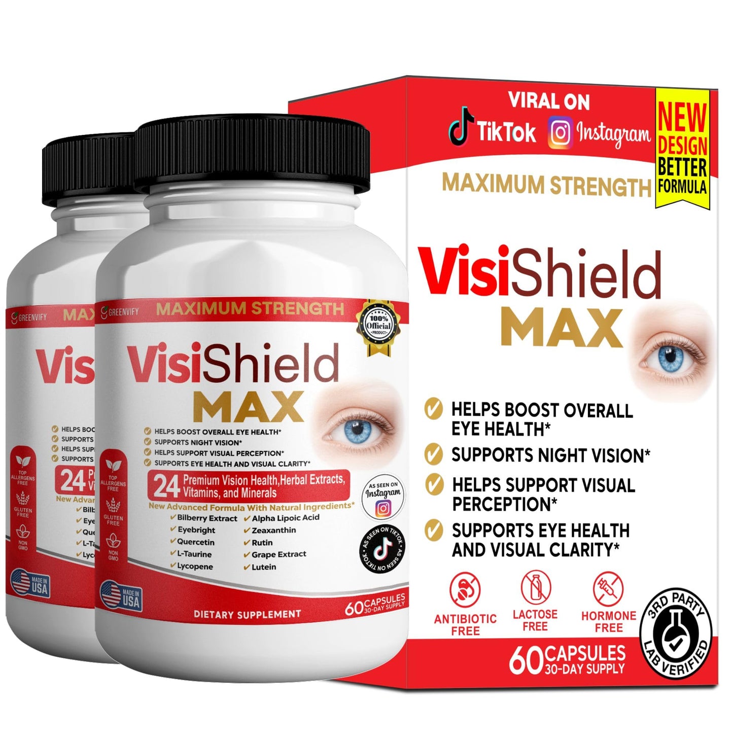 GREENVIFY VisiShield Max Eye Health Supplement 60 Capsules