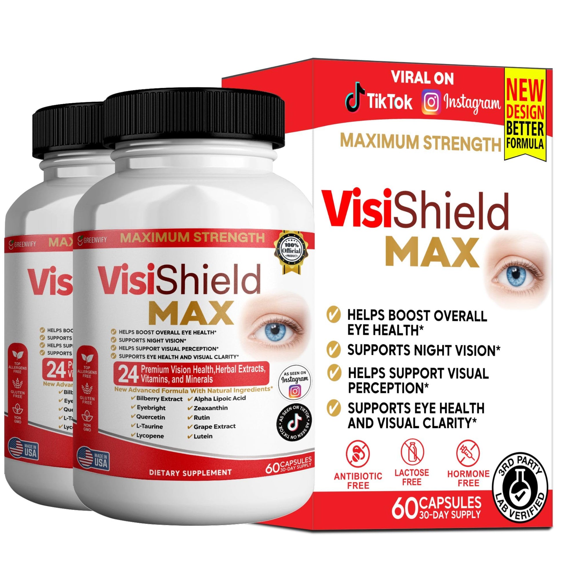 GREENVIFY VisiShield Max Eye Health Supplement 60 Capsules