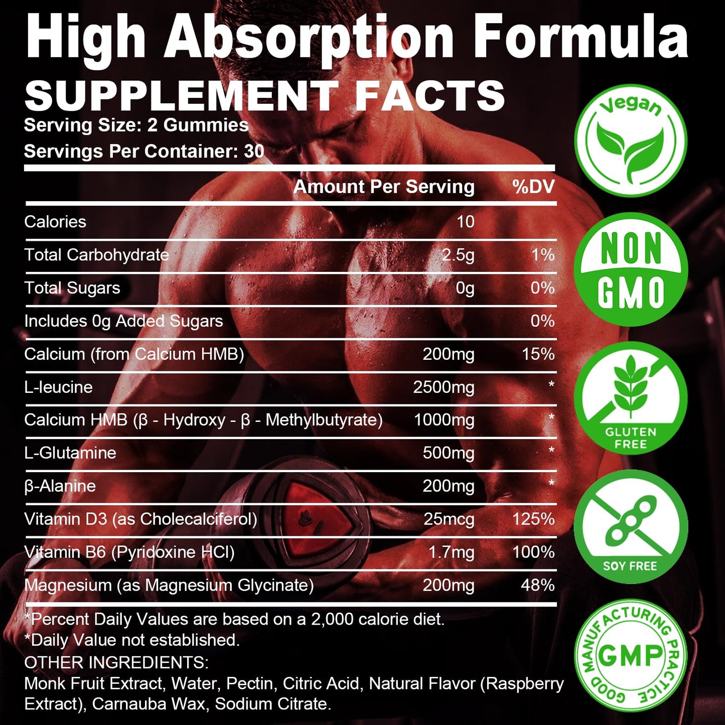Flyrocer HMB and L-Leucine Gummies, 60 Count