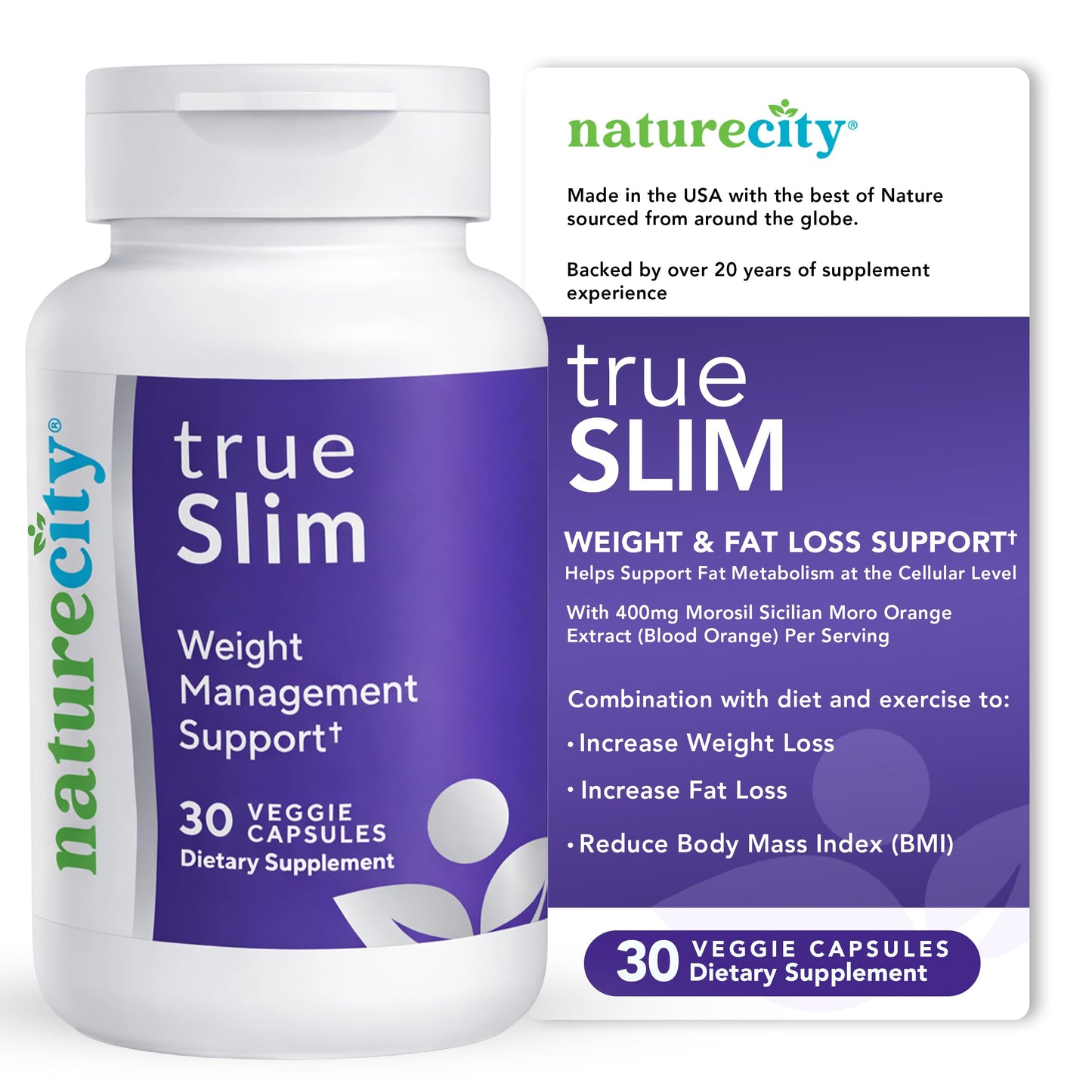 NatureCity True-Slim Morosil Weight Management Capsules, 30 Count