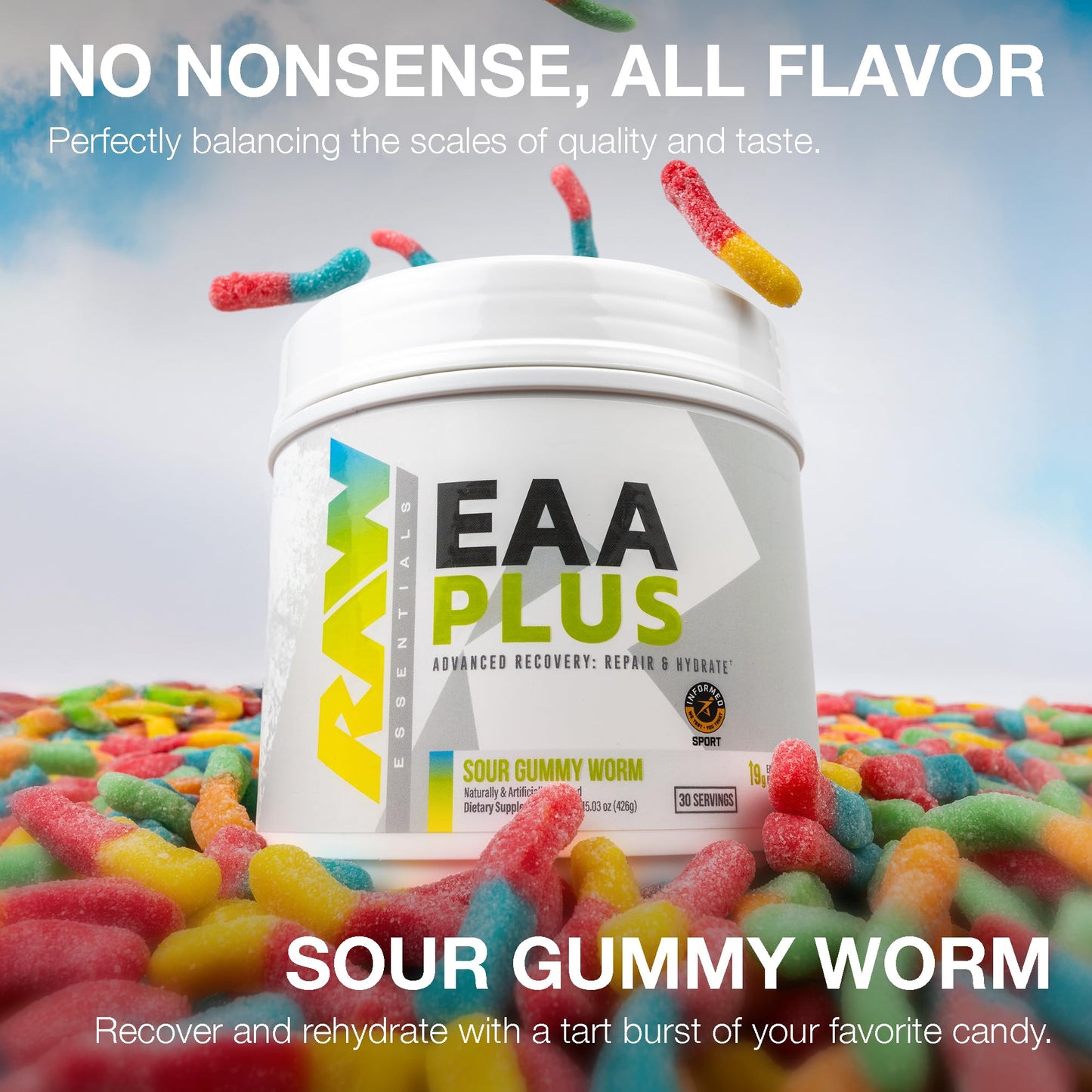 RAW EAA Plus Amino Acids Powder 15.03 Ounce