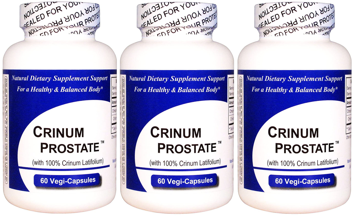 Get Well Natural Crinum Prostate Capsules, 3-Pack (60 Vegi Caps per Bottle)