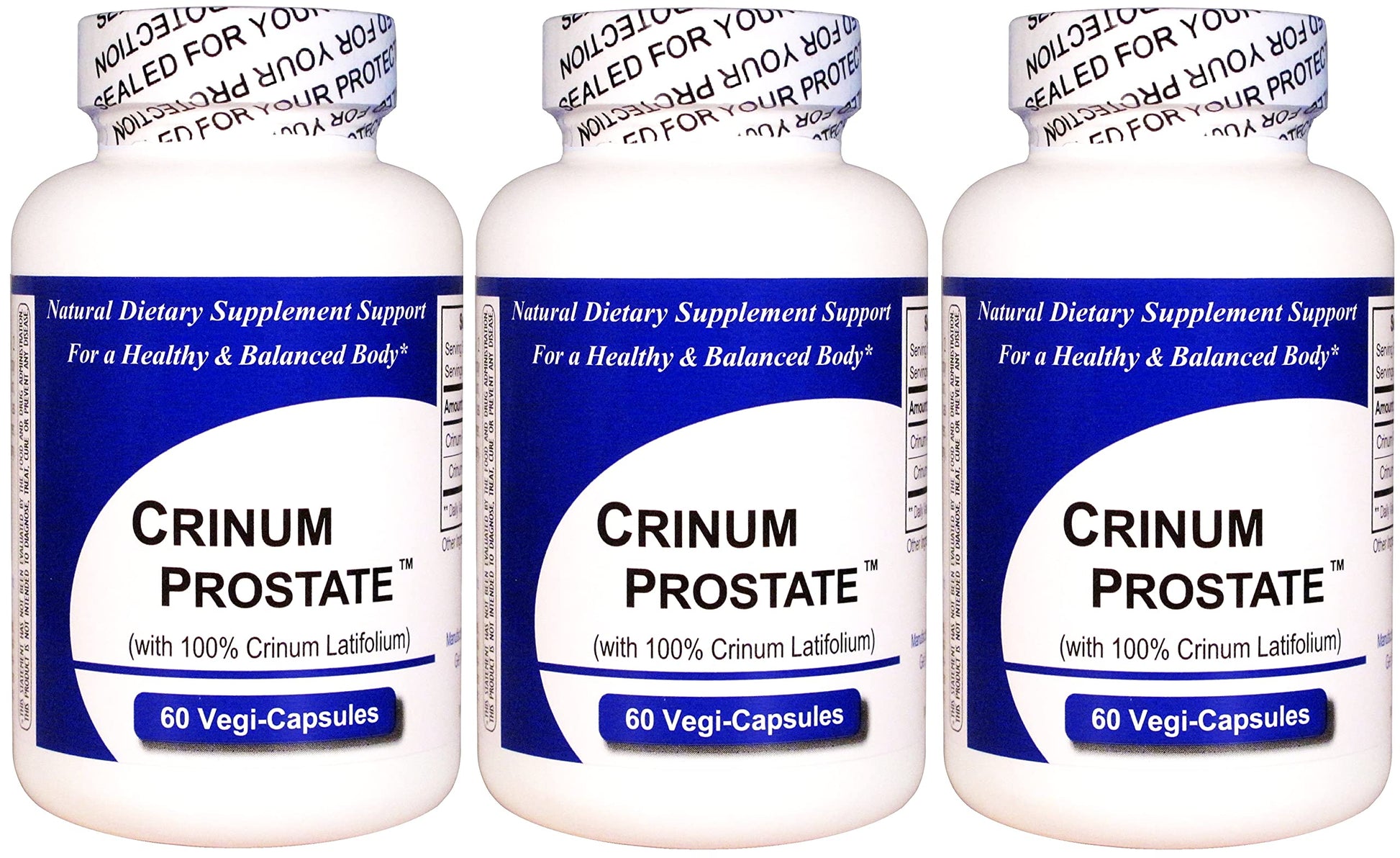 Get Well Natural Crinum Prostate Capsules, 3-Pack (60 Vegi Caps per Bottle)