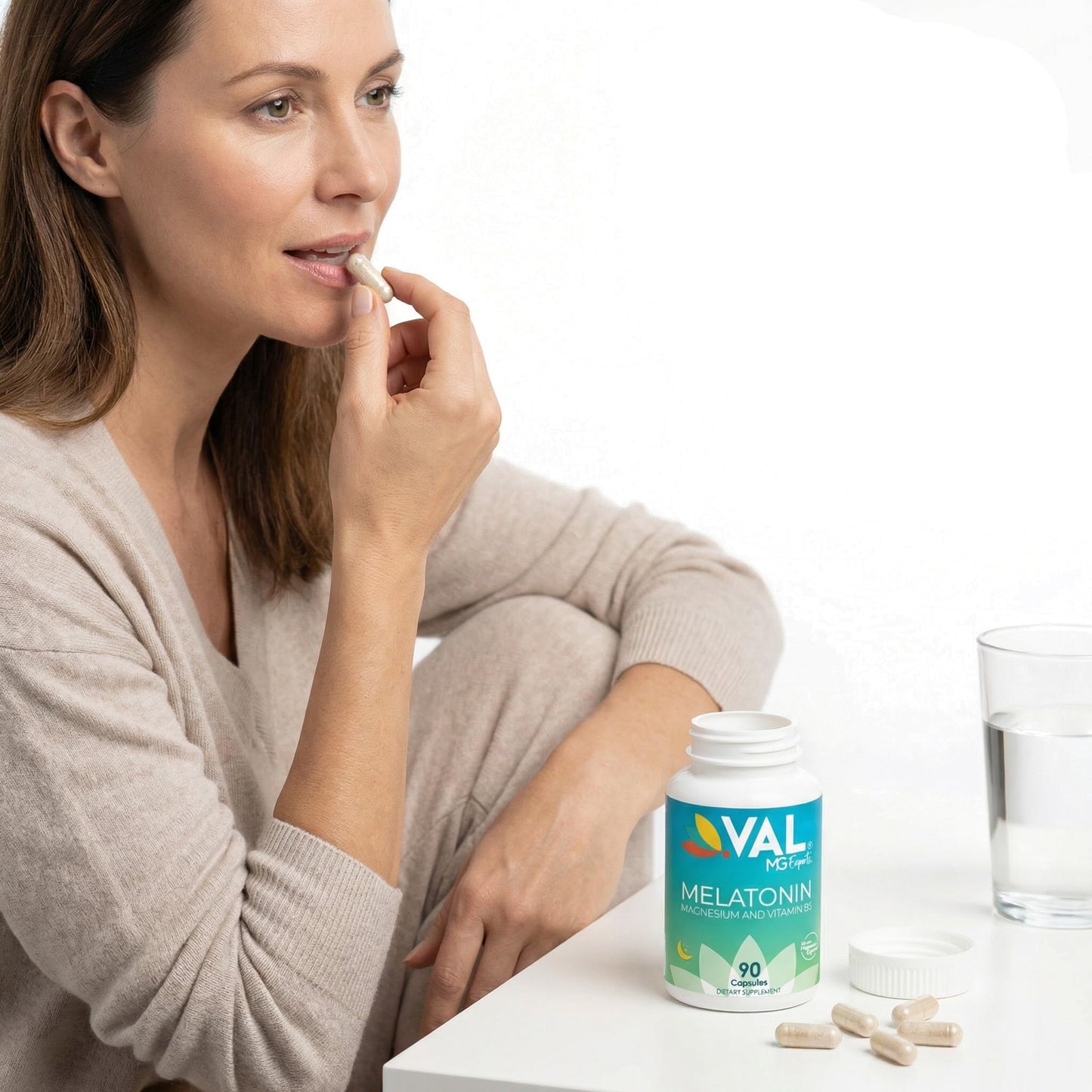VAL Mg Experts Melatonin 3mg with Vitamin B6 & Magnesium Capsule, 90 Count