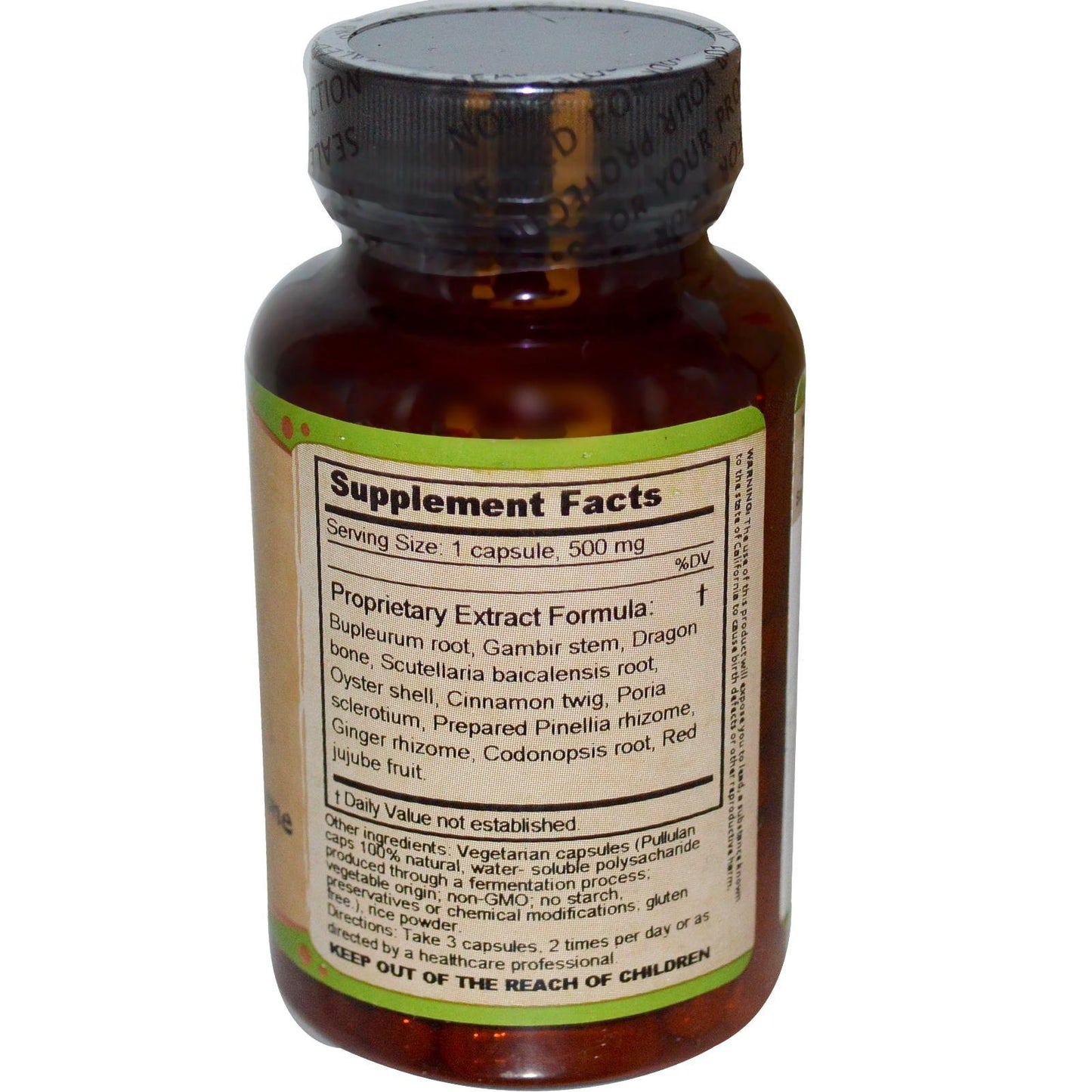 Dragon Herbs Bupleurum & Dragon Bone 500 mg Capsules, 100 Vegetarian Capsules