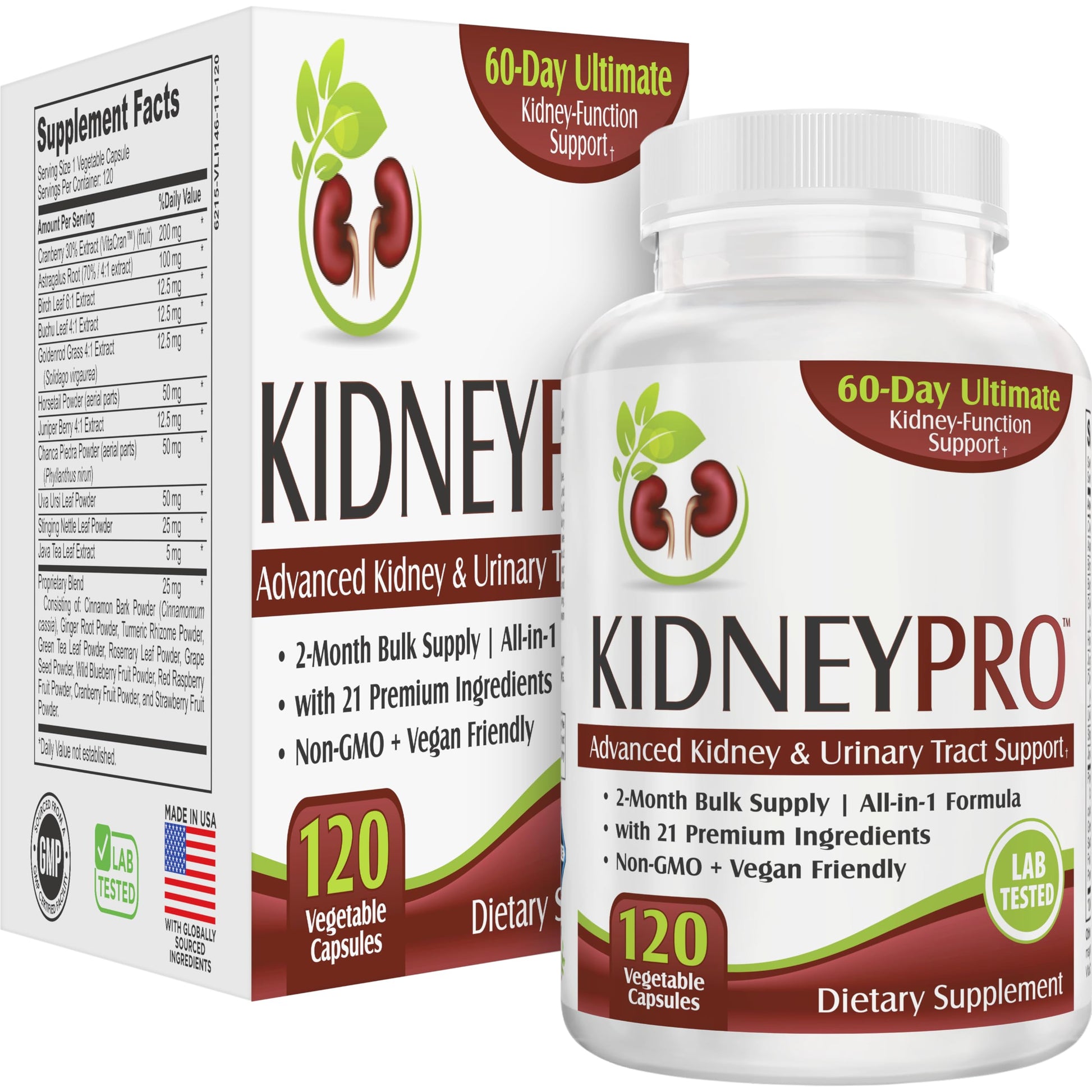 Elevate Recovery Supplements Kidney-Pro Capsule 120 Count