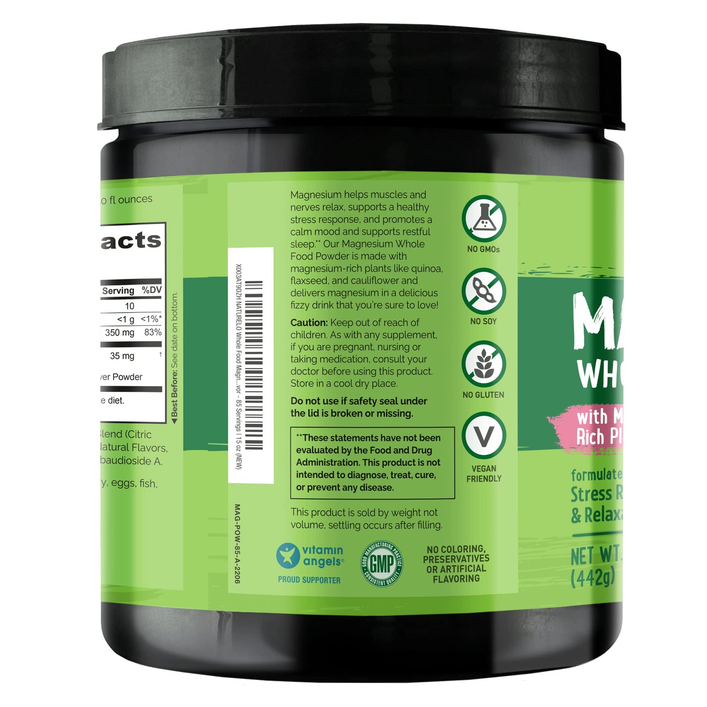 NATURELO Magnesium Powder 15 oz