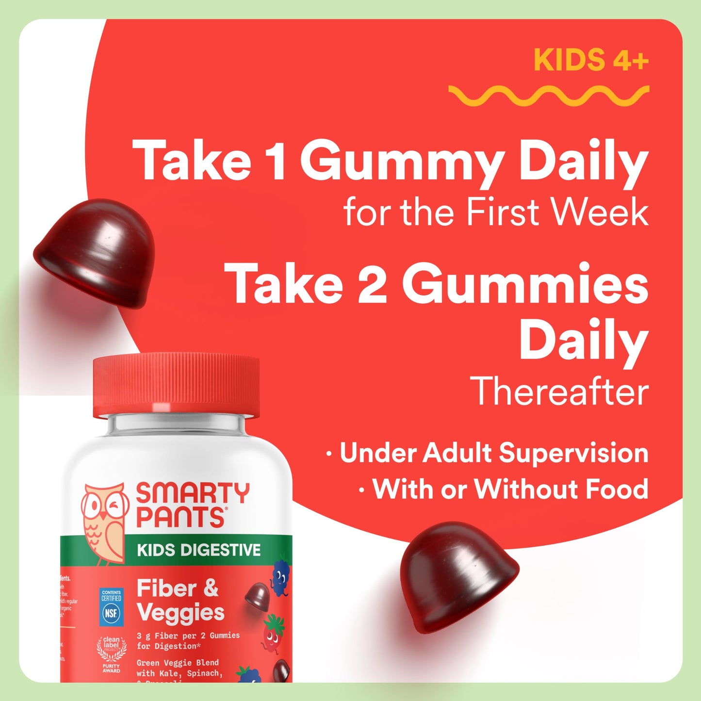 SmartyPants Kids Digestive & Immune Support Bundle: Fiber & Veggies + Elderberry Gummies with Prebiotic Fiber, Vitamins C, D3, B12 & Zinc, 120 Gummies