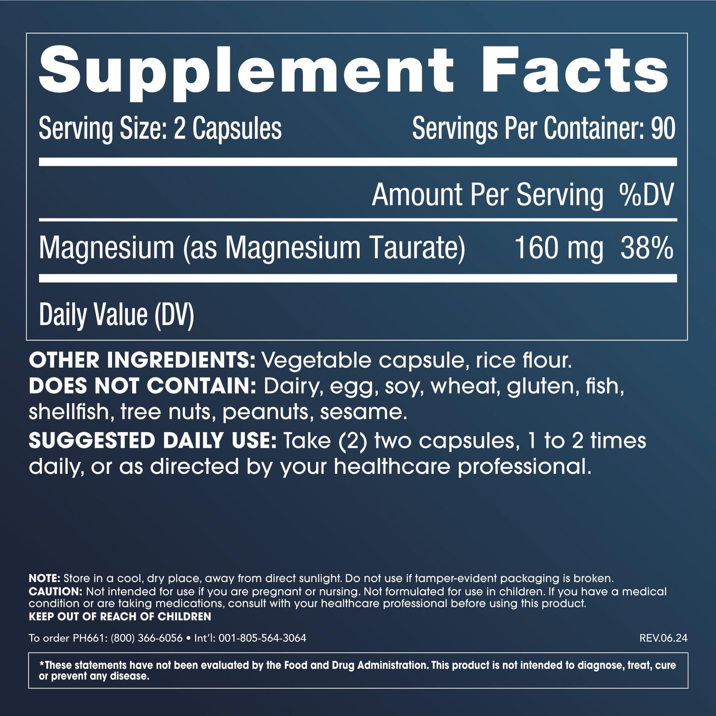 ProHealth Magnesium Taurate Capsules, 540 Count