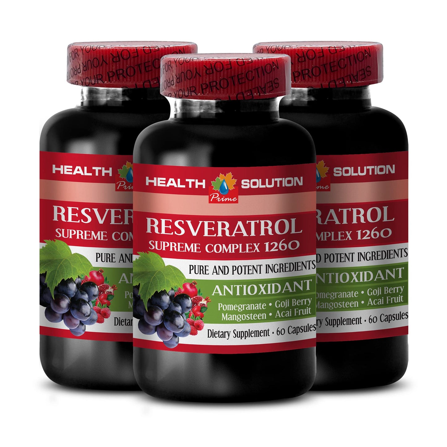 Health Solution Prime Resveratrol Supreme Complex Capsules, 180 Capsules