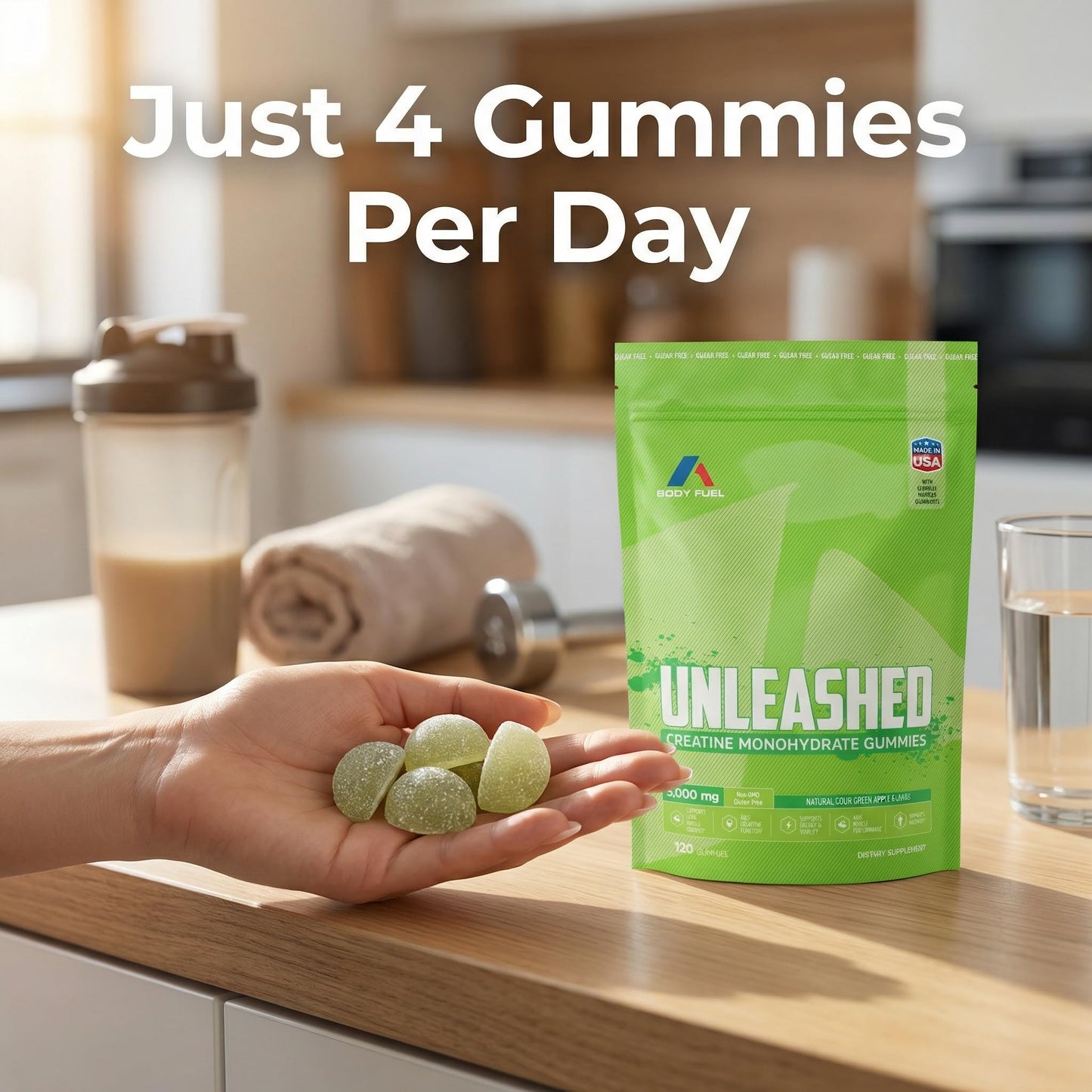 A1 Body Fuel Creatine Monohydrate Gummies 5000mg, 120 Gummies