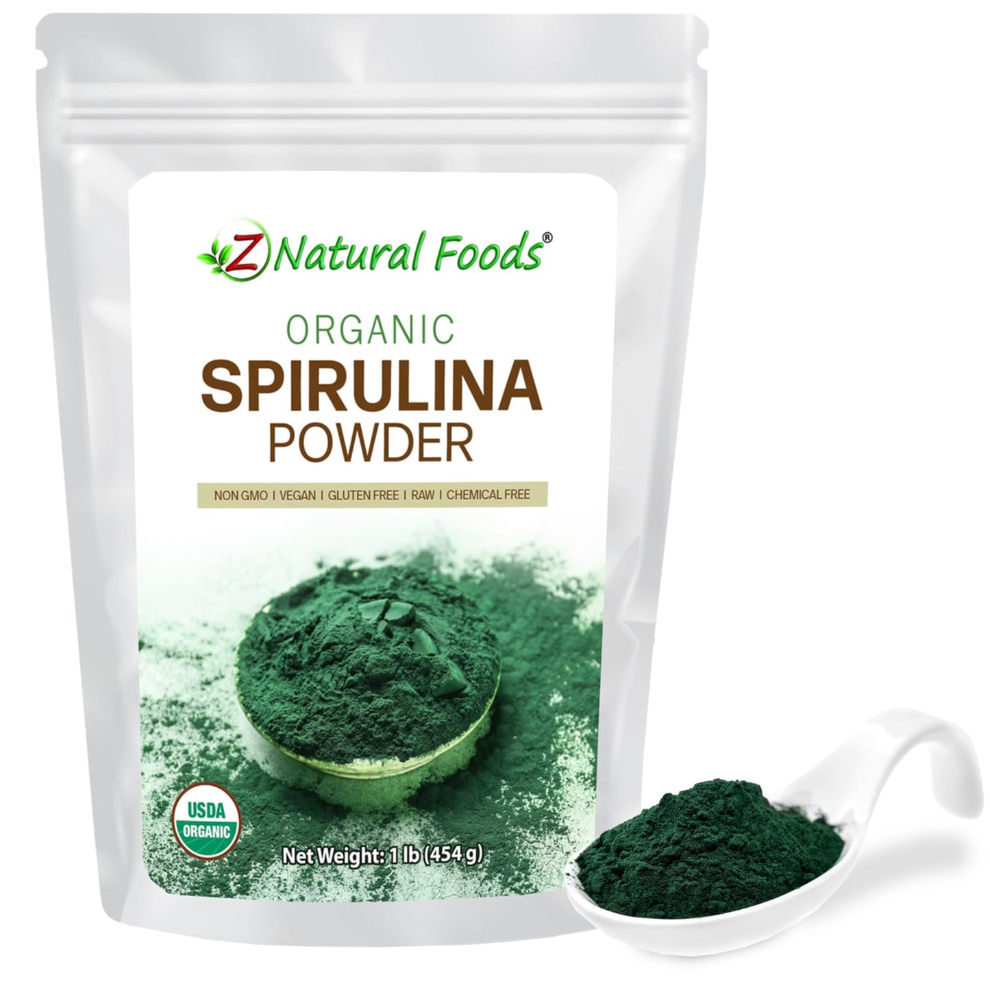 Z Natural Foods Organic Spirulina Powder 16 Ounce