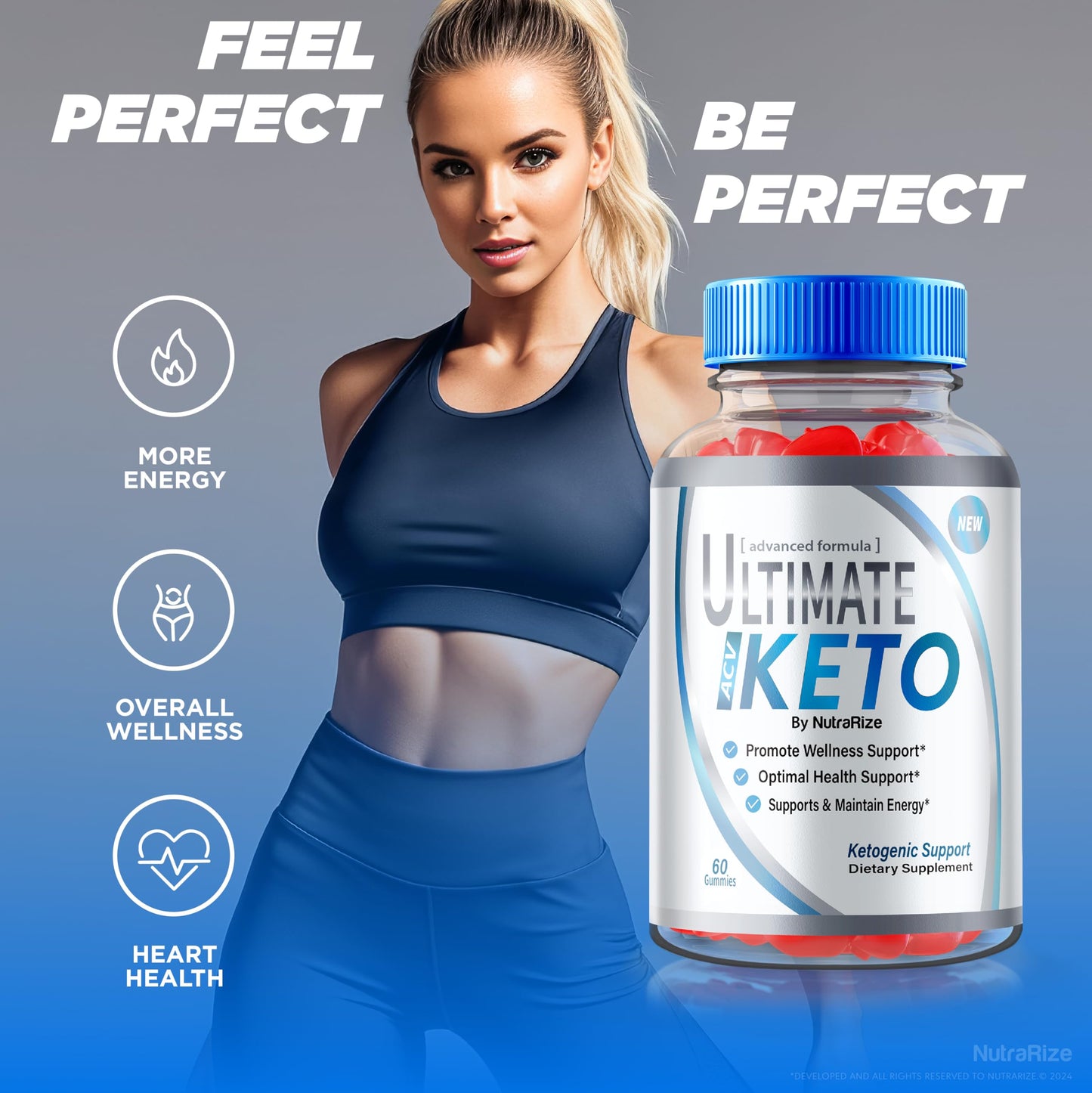 NutraRize Ultimate Keto ACV Gummies 60 Count
