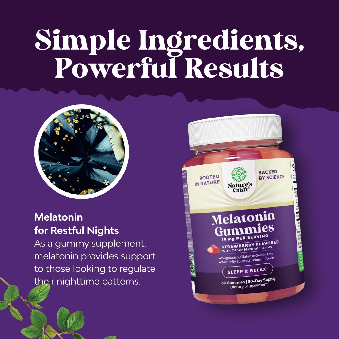 Natures Craft Melatonin Gummies 10mg, 60 Count