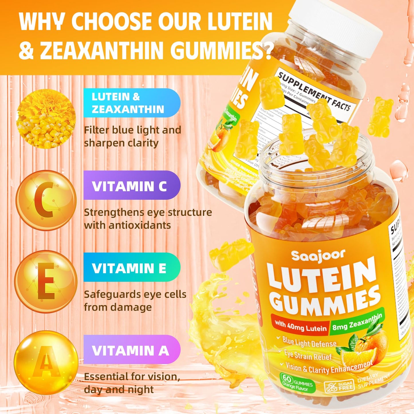 Saajoor Lutein & Zeaxanthin Gummies 2-pack