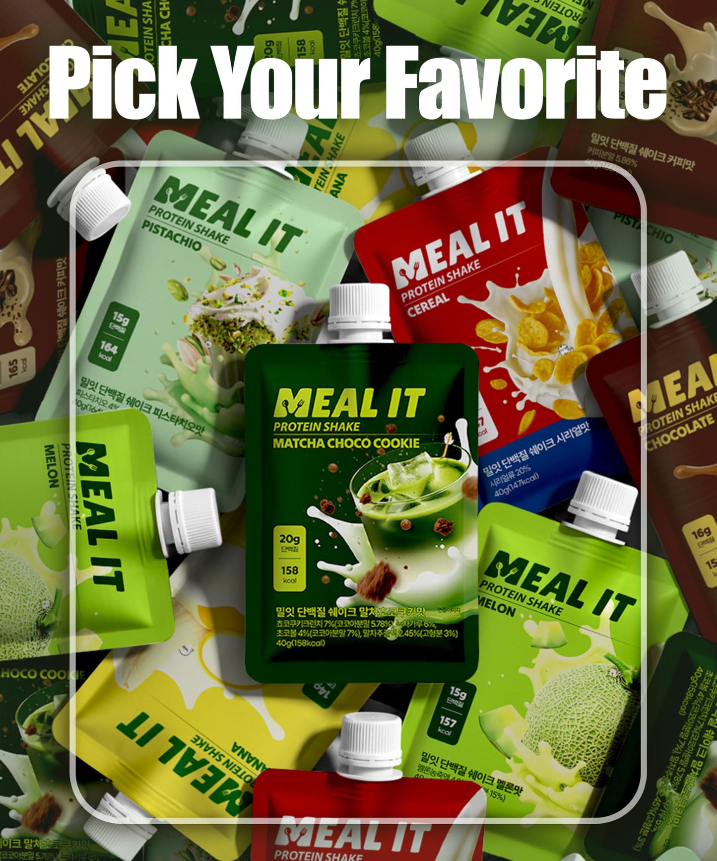 MEAL IT Pistachio Protein Shake Powder 9.88 oz, 7 Packs