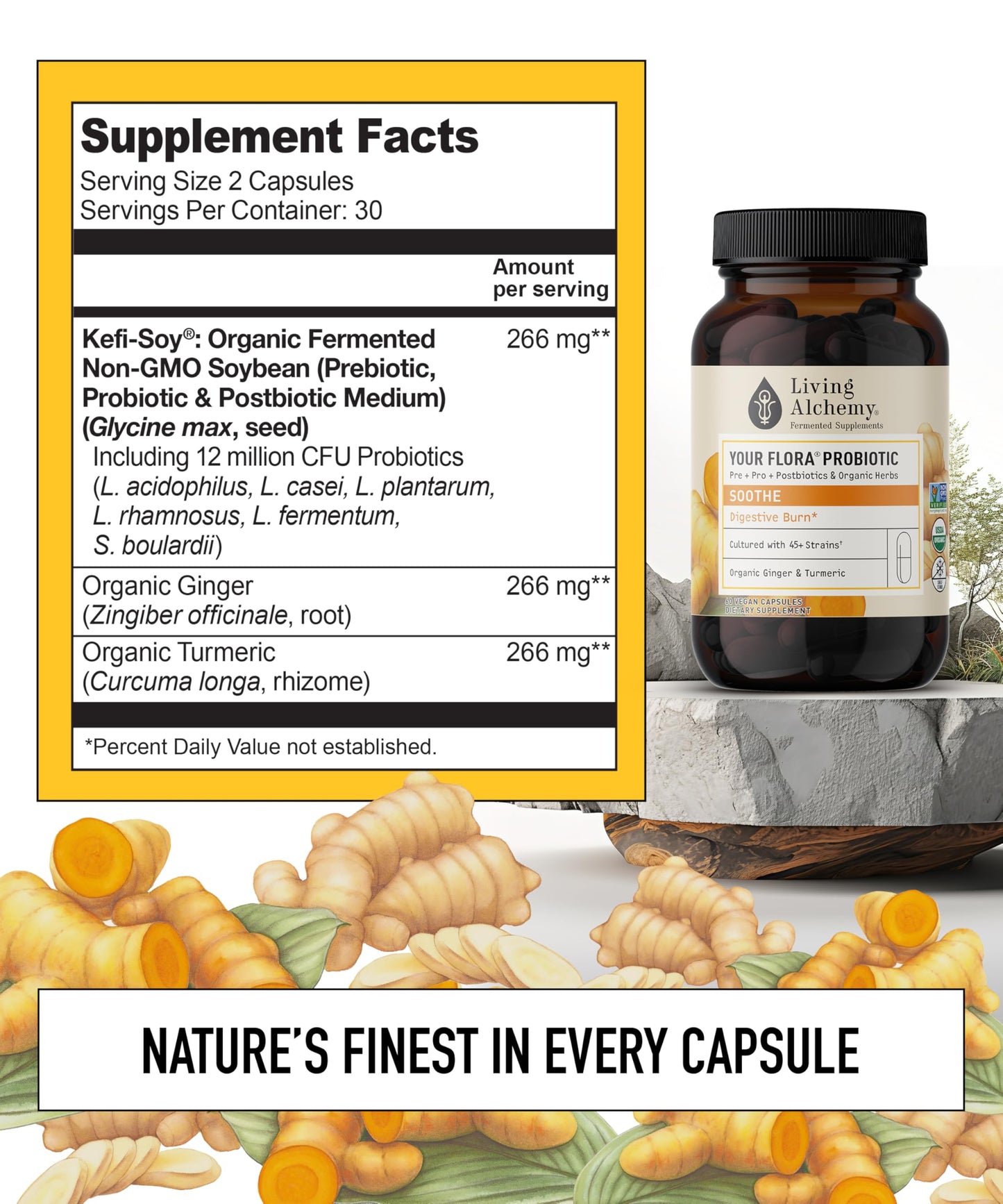 Living Alchemy Your Flora Probiotic Soothe Capsules 60 Count
