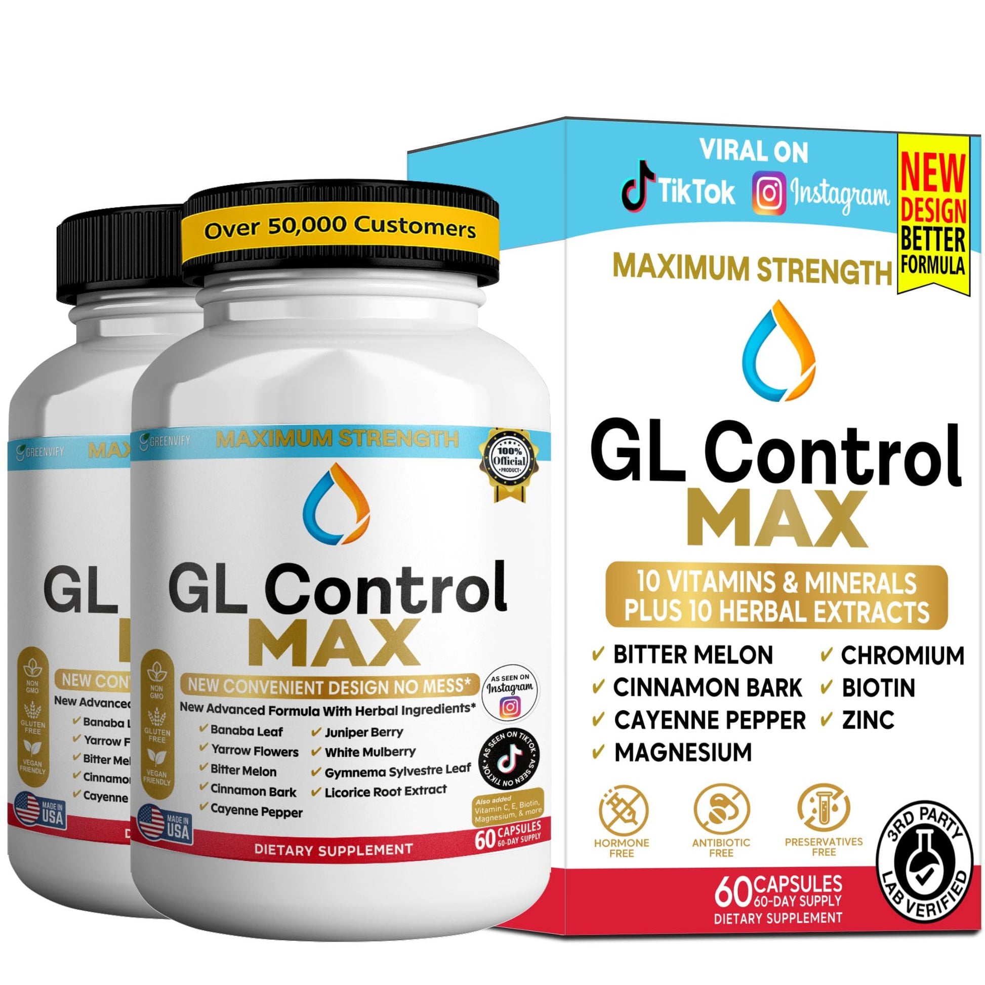 GREENVIFY GL Control MAX Dietary Supplement Capsule, 60 Capsules