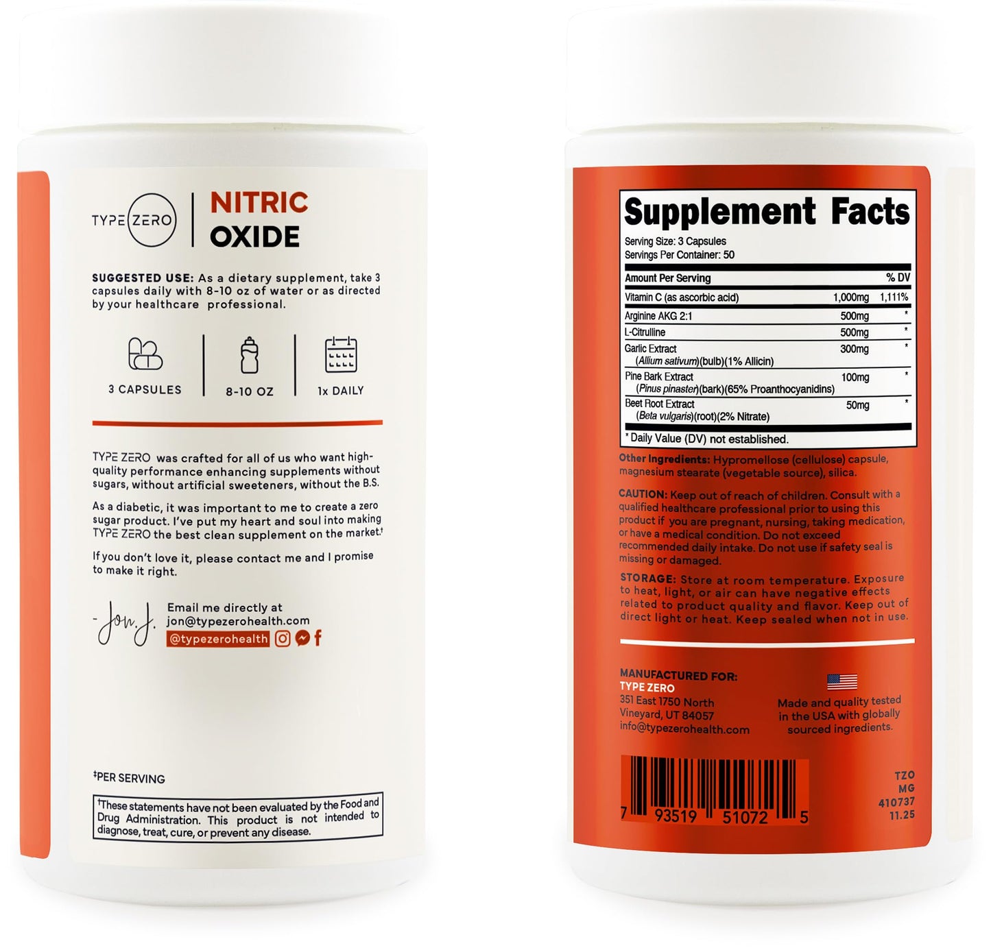 Type Zero Nitric Oxide 6X Booster Capsules 150