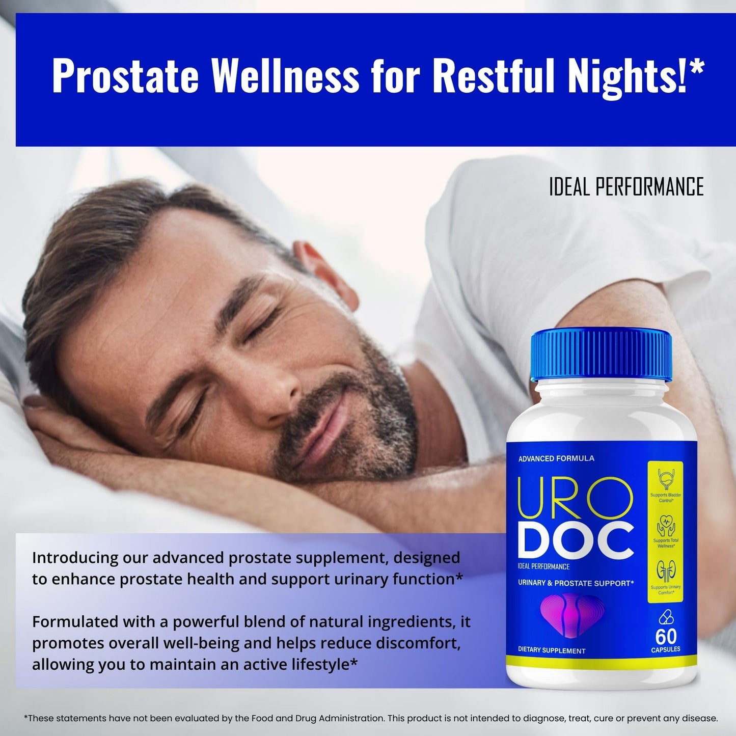 IDEAL PERFORMANCE Uro Doc Prostate Health Supplements for Men Capsules 120