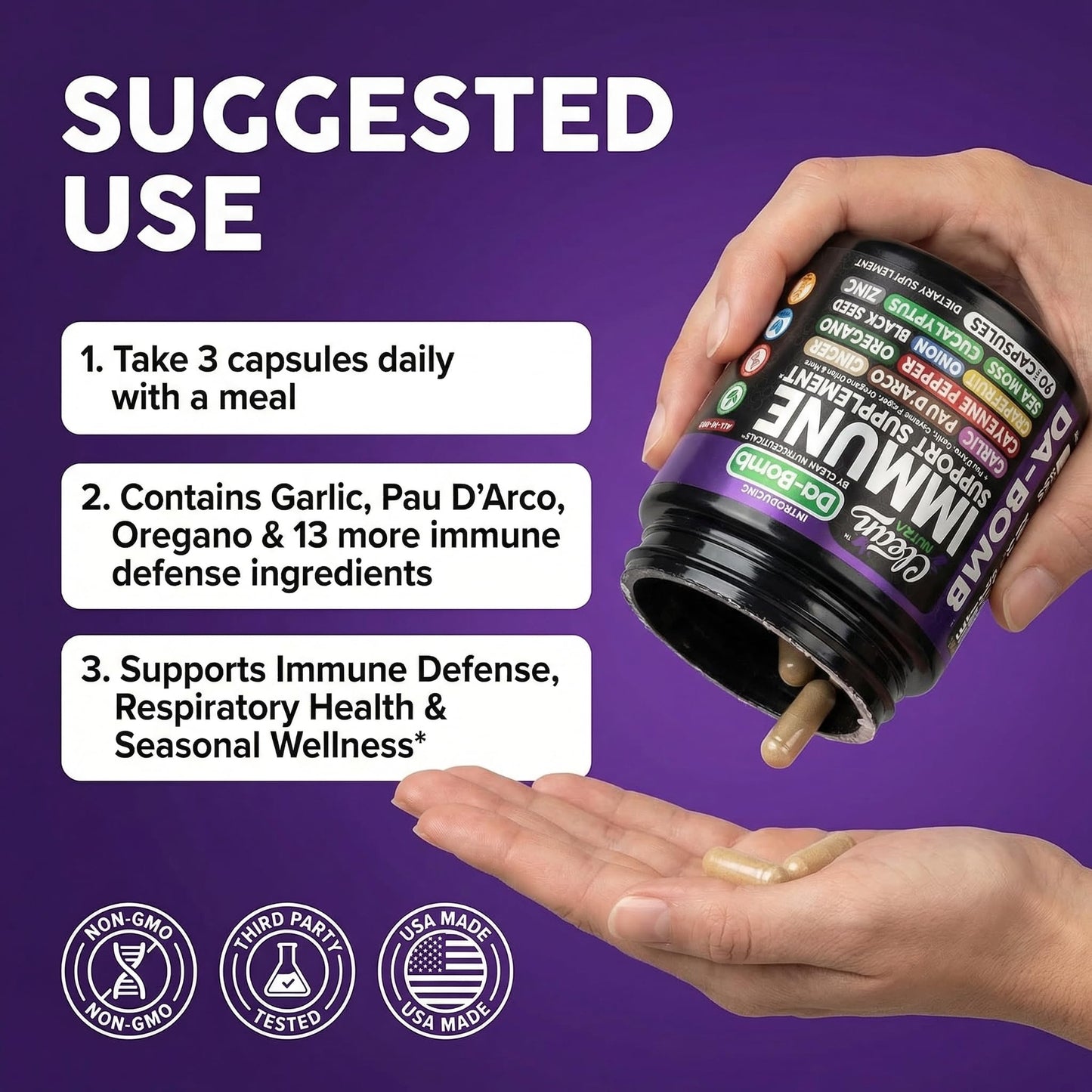 Clean Nutraceuticals Organic Immune Support Capsule 90 Count
