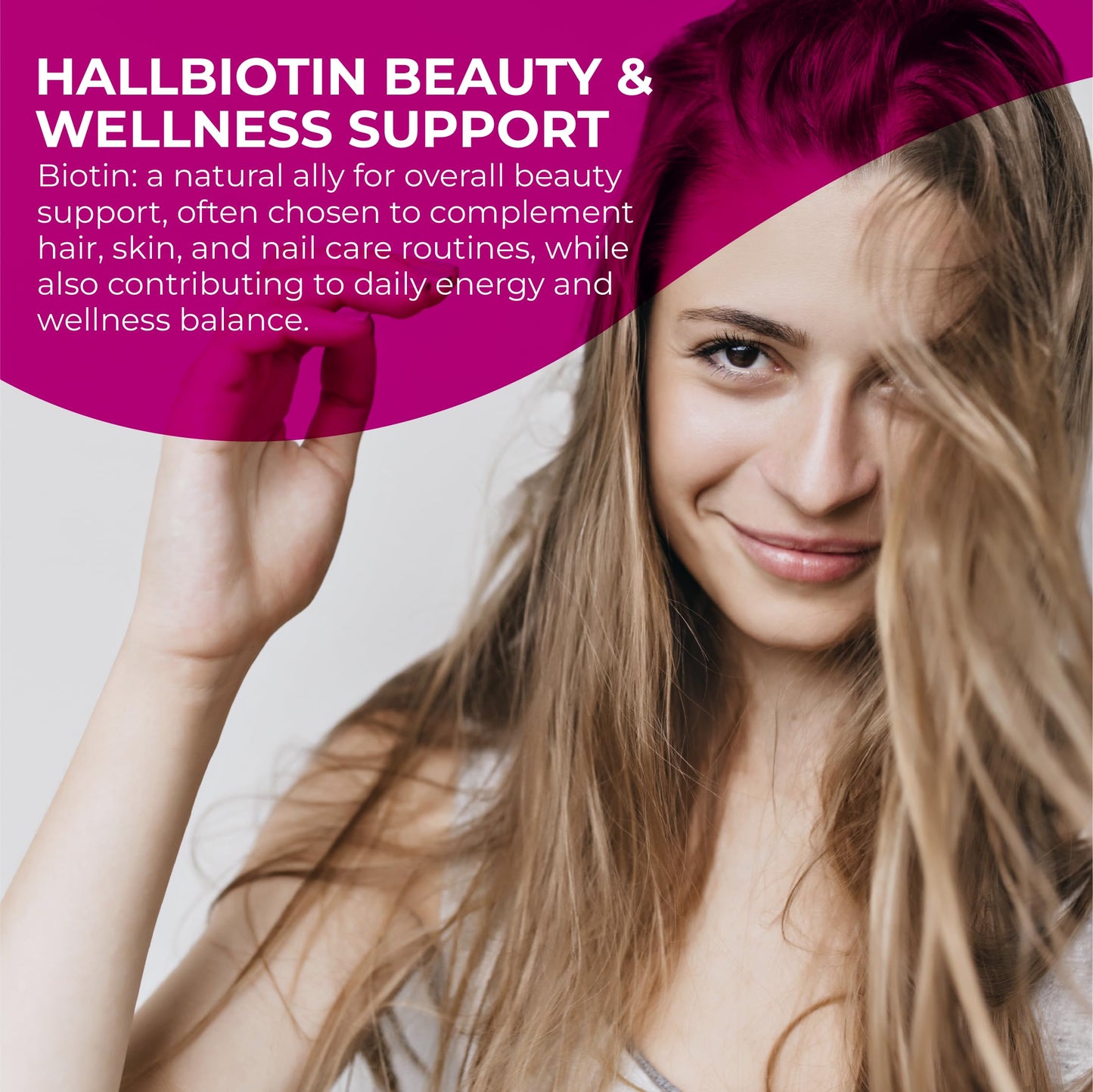 Hallusa Natural Biotin 10,000mcg Capsules, 60 Count