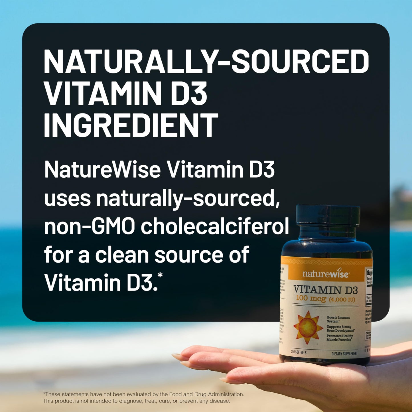 NatureWise Vitamin D3 4000 IU Supplement Softgels 200