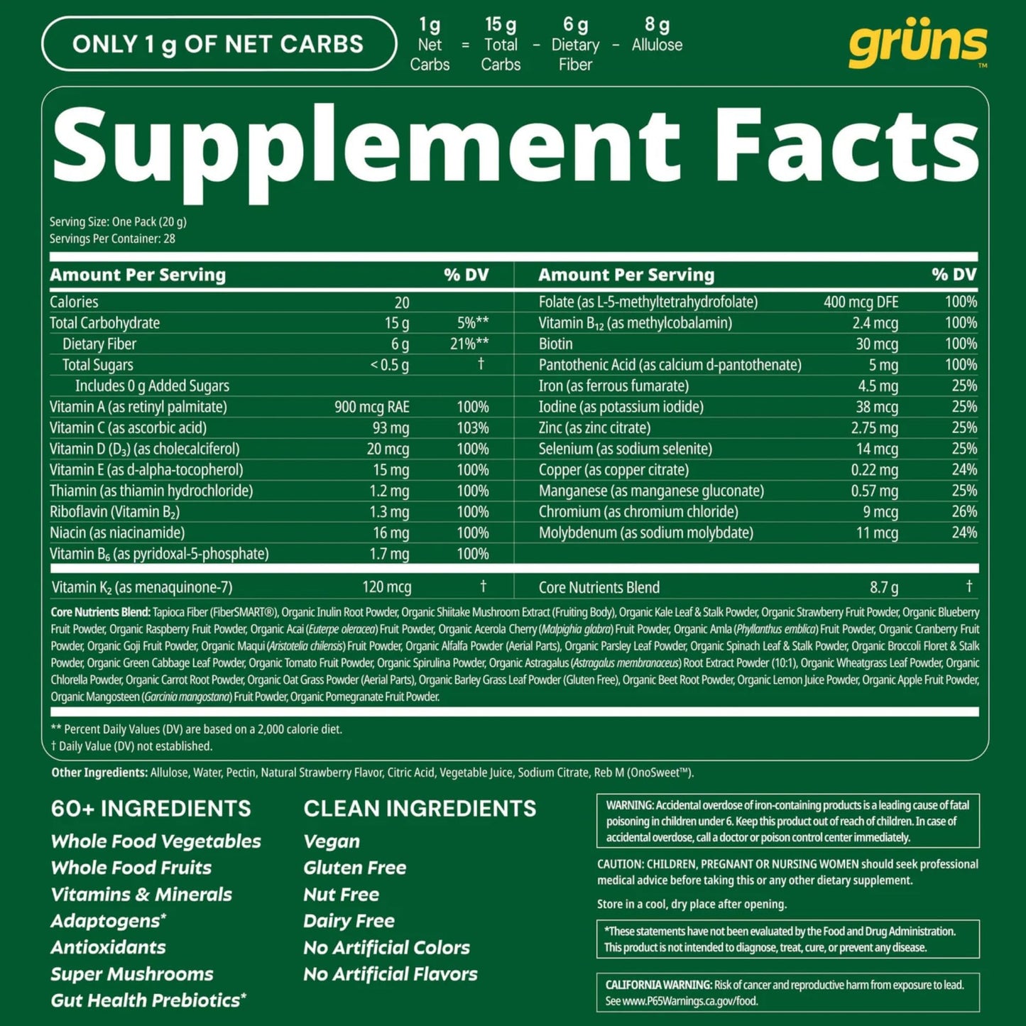 Grüns Multivitamin Greens Gummies 448