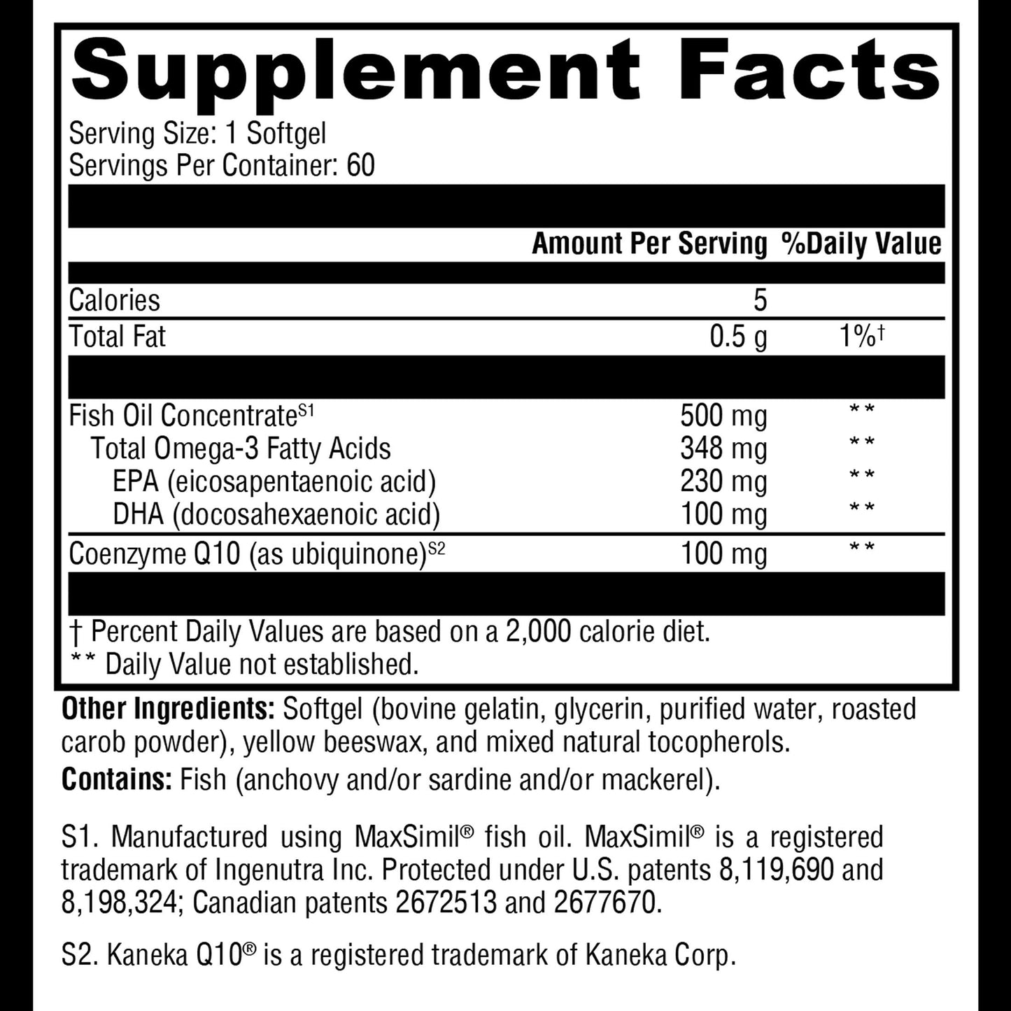 XYMOGEN CoQmax Omega 100 mg - Dual-Action Heart Health Support - CoQ10 Plus Fish Oil Omega-3 - MaxSimil Monoglyceride EPA DHA - Enhanced Absorption, 60 Softgels