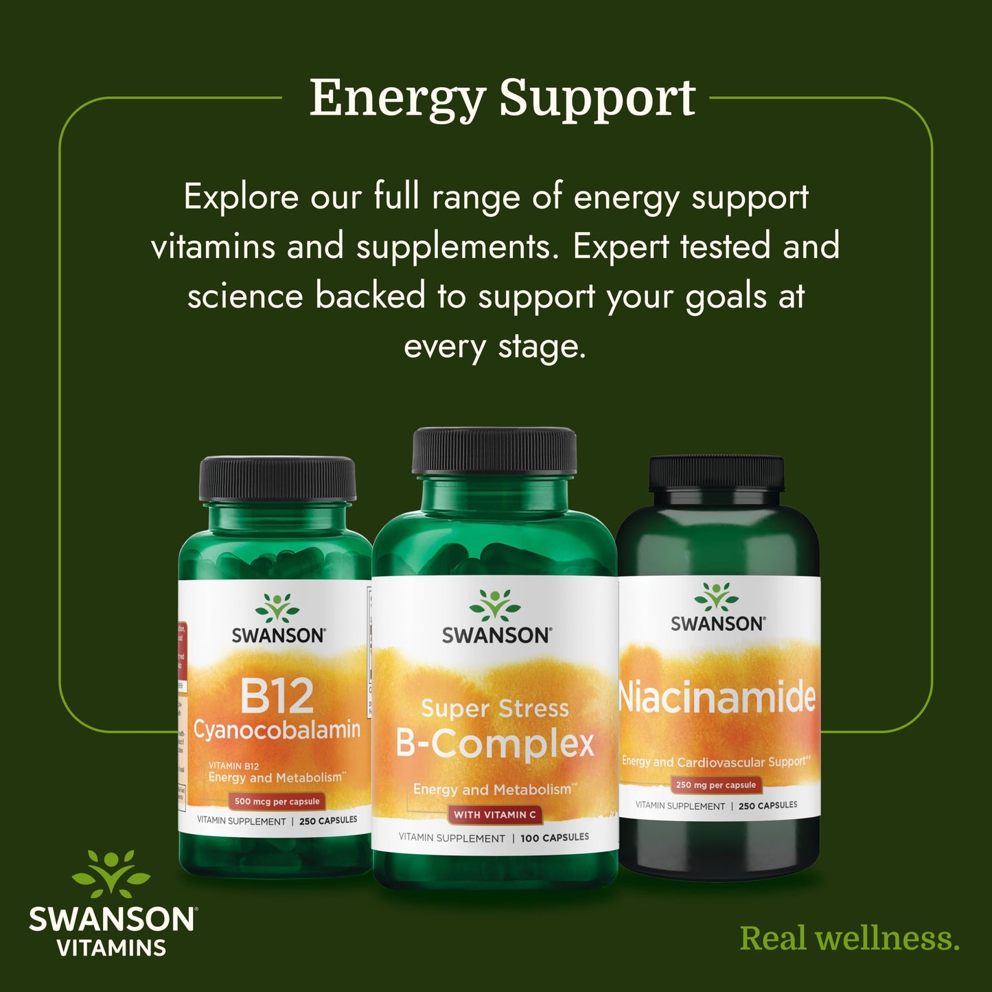 Swanson Super Stress B-Complex with Vitamin C Capsule 100 Count
