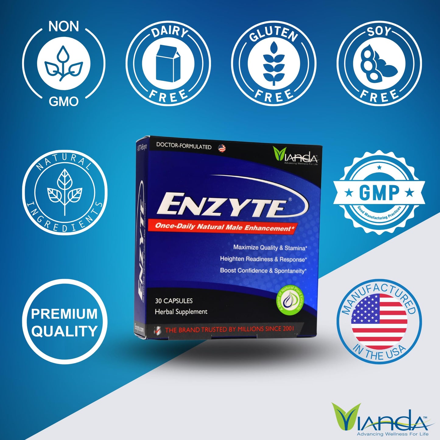 Enzyte MRC Natural Male Vitality Support Capsules 90 Count
