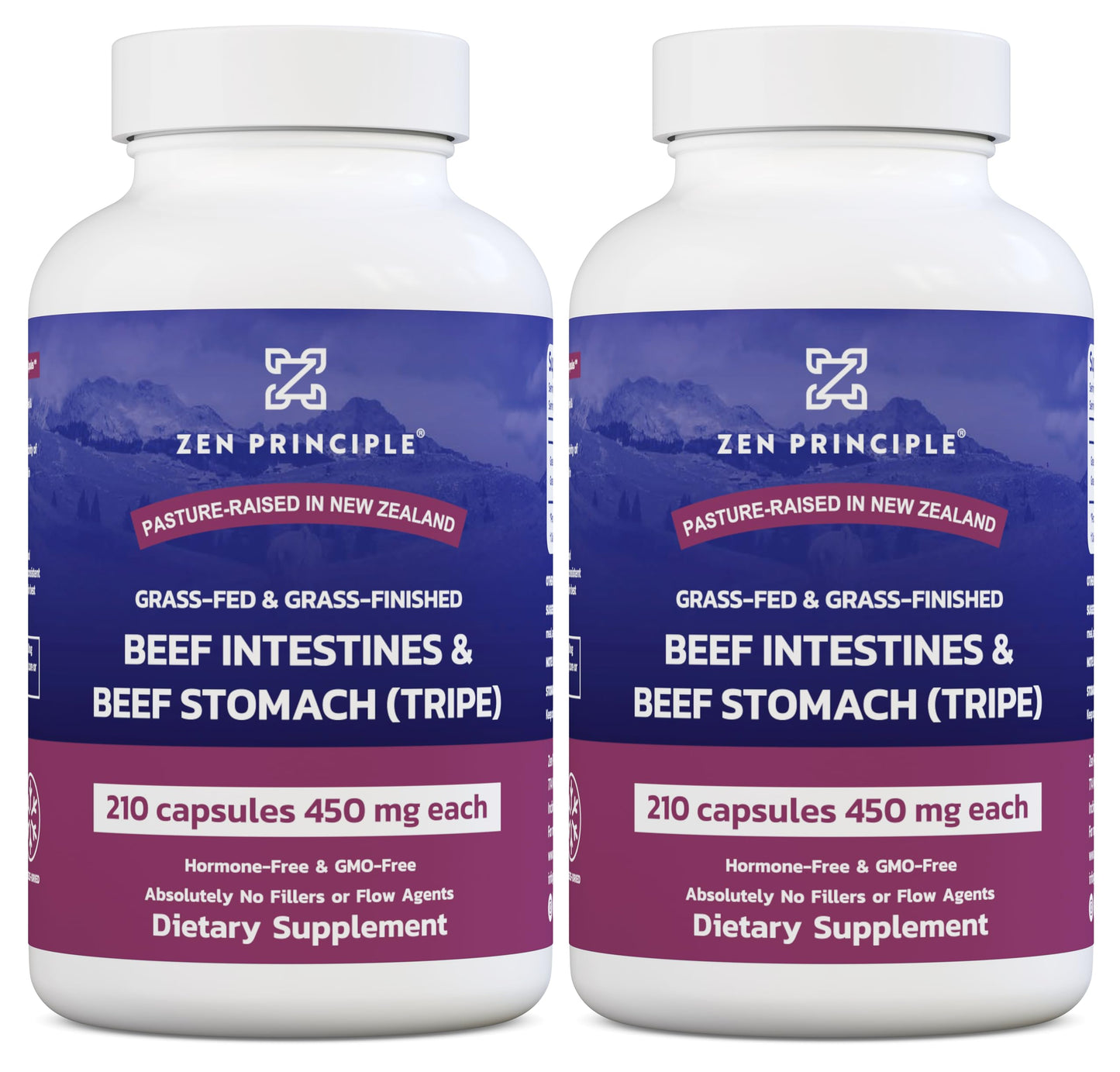 Zen Principle Grass Fed Beef Intestines with Stomach (Tripe) Supplement 420 Capsules