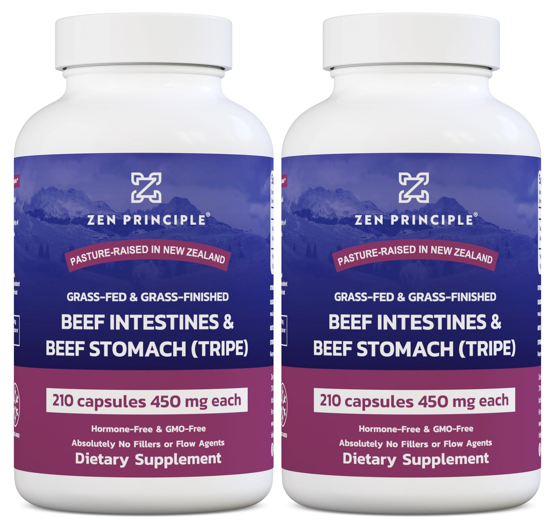 Zen Principle Grass Fed Beef Intestines with Stomach (Tripe) Supplement 420 Capsules