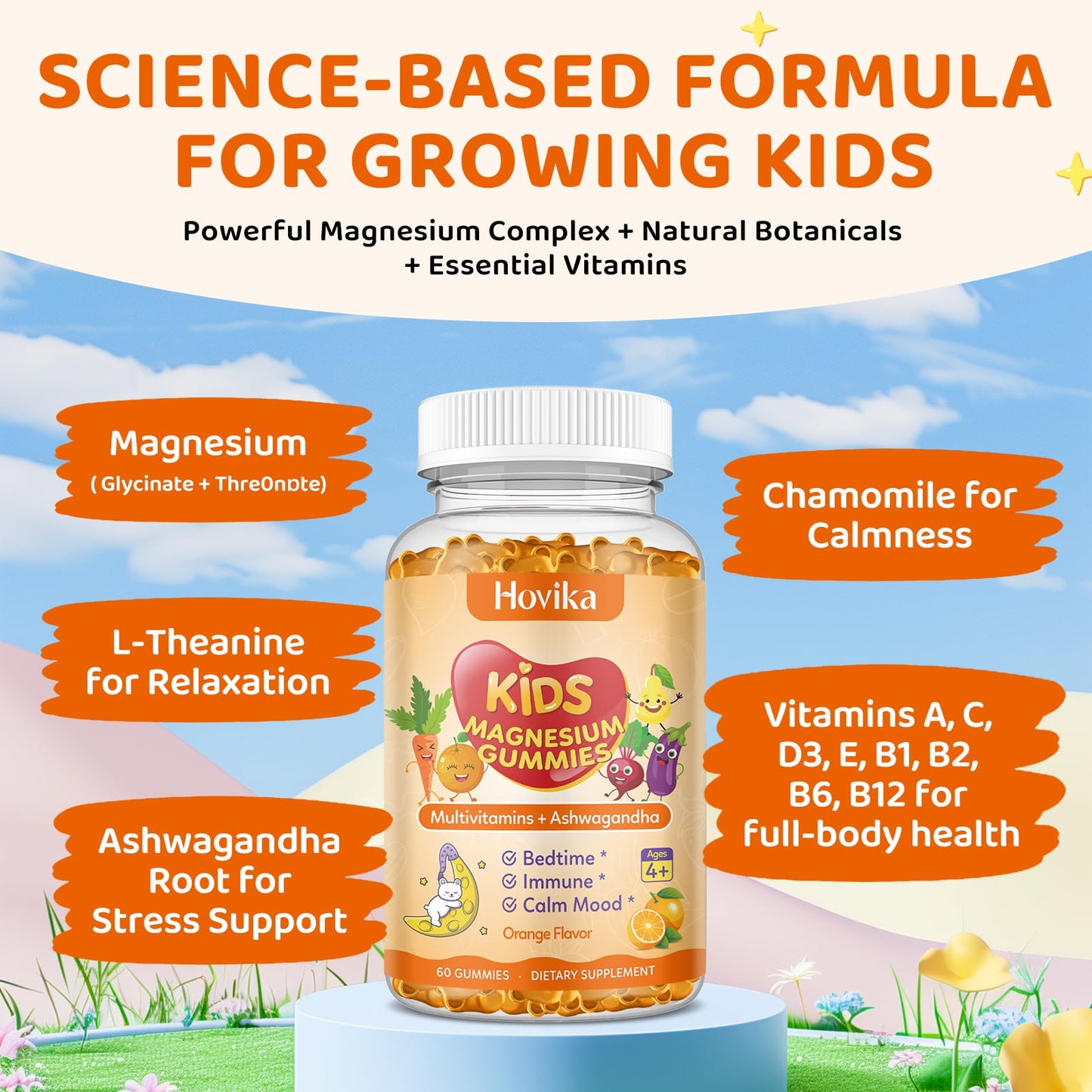 Hovika Magnesium Gummies for Kids 60 Gummies