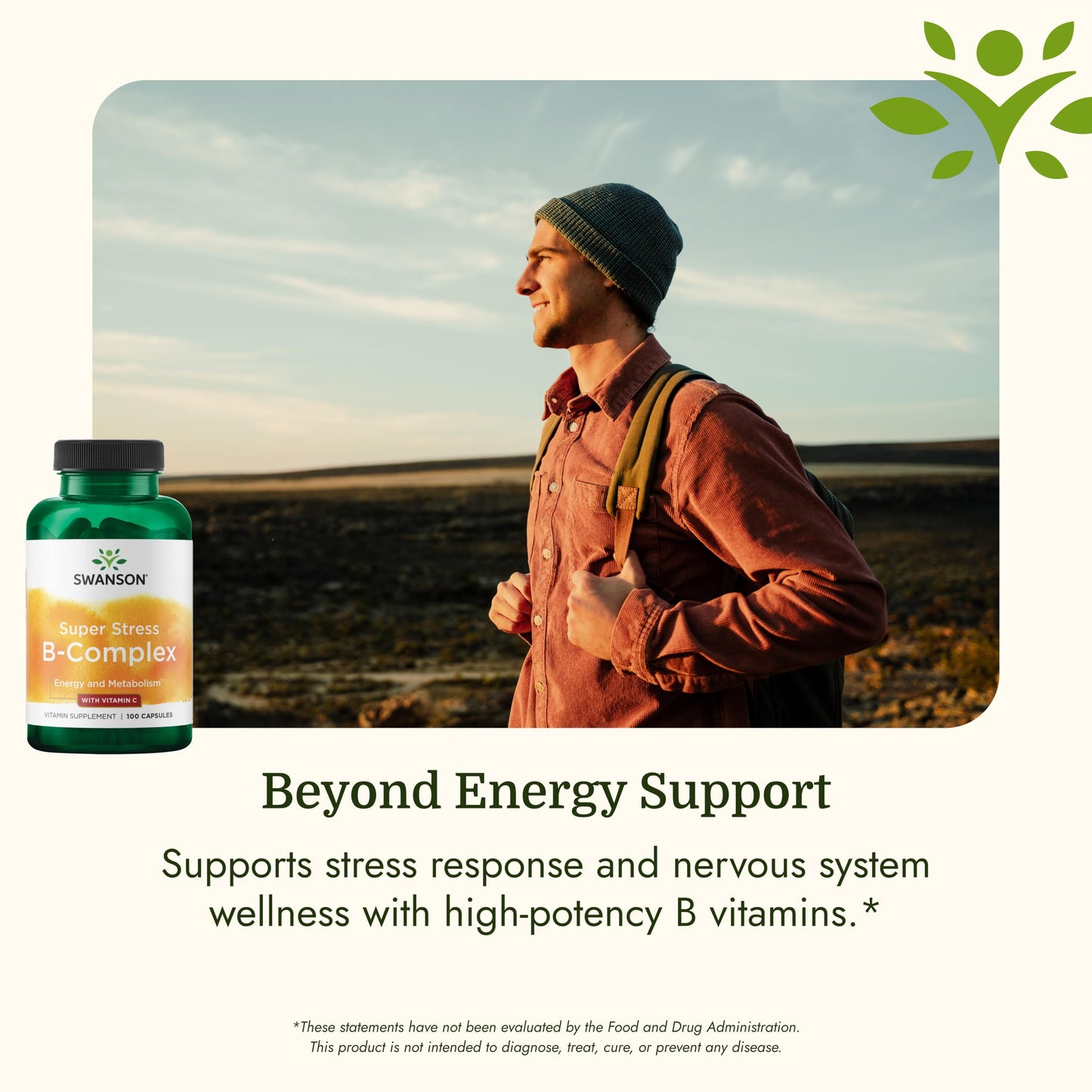 Swanson Super Stress B-Complex with Vitamin C Capsule 100 Count