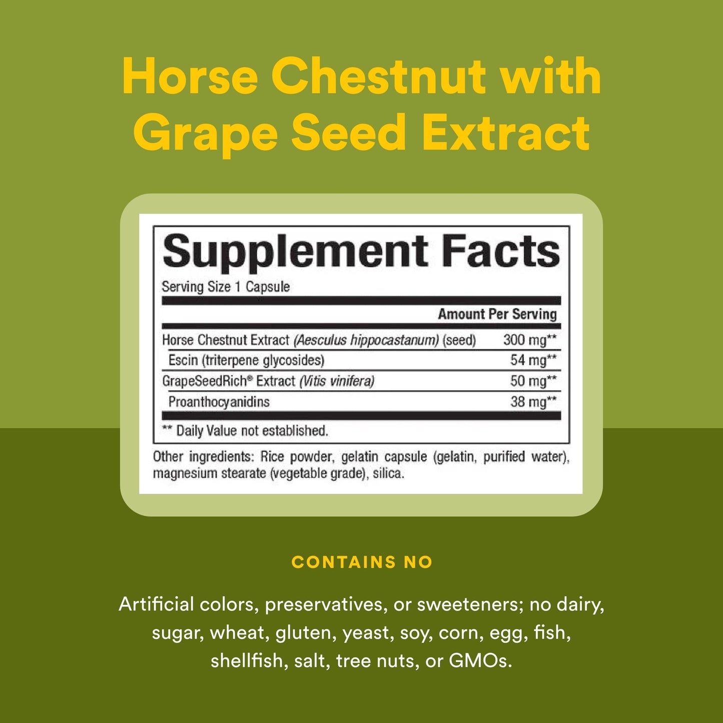 Natural Factors HerbalFactors Horse Chestnut with GrapeSeedRich Antioxidant Support for a Healthy Circulatory System and Veins, 60 Capsules