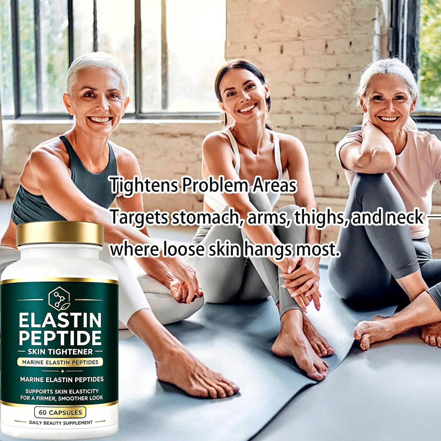 Keikeyo Elastin Peptides Marine Elastin Peptide Skin Tightening Formula from Wild-Caught Fish, Capsule 1 Count