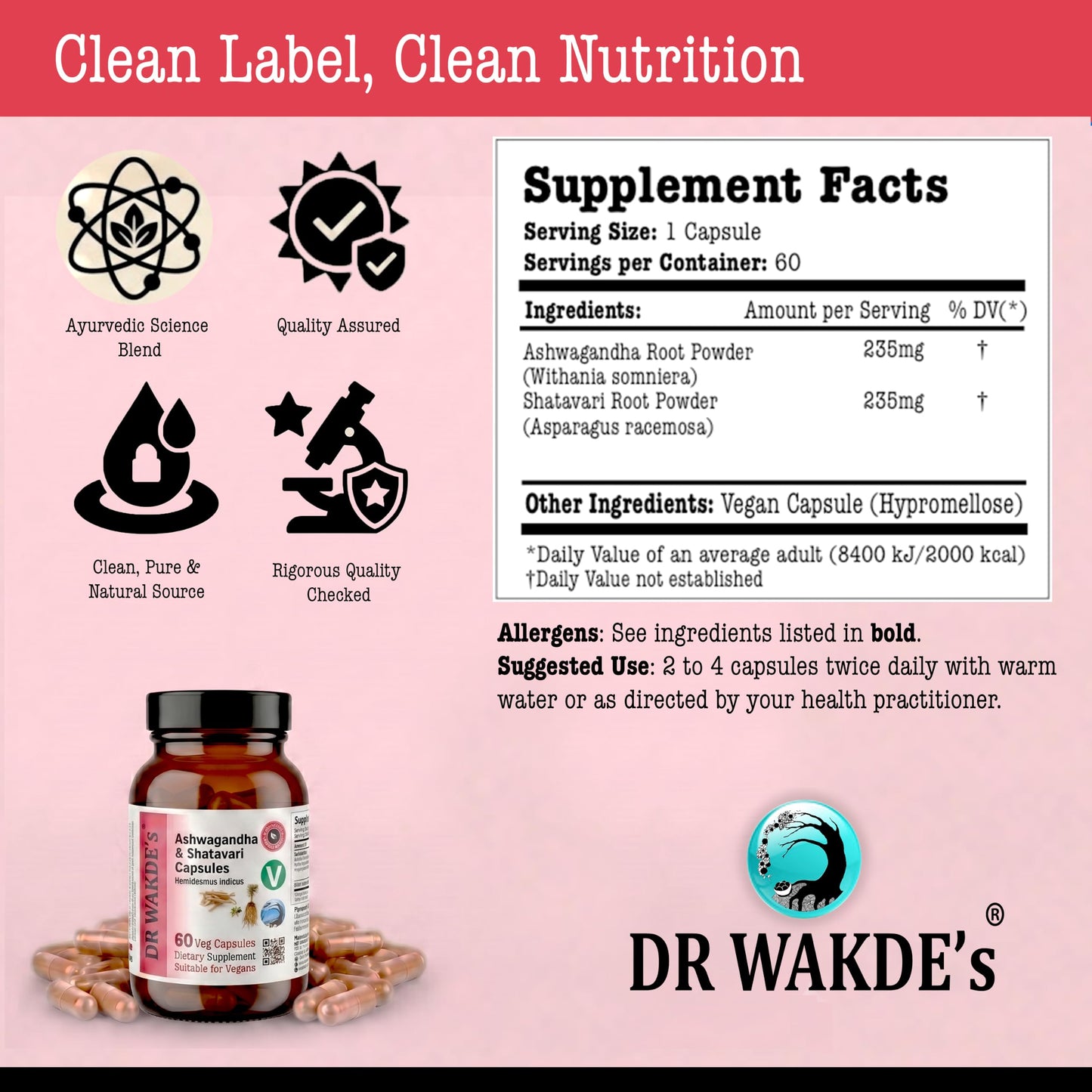 DR WAKDE's Ashwagandha & Shatavari Capsules 1 Capsule