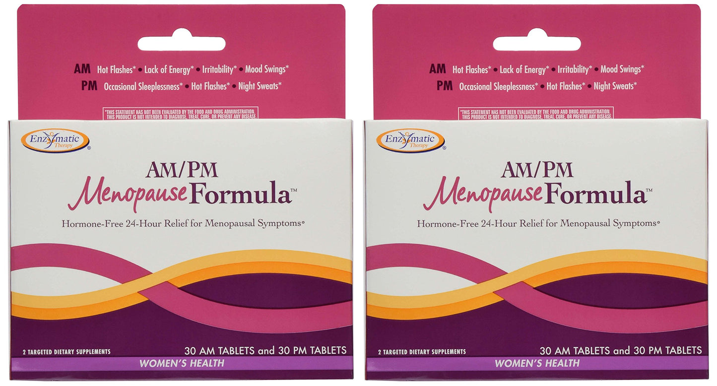 Enzymatic Therapy AM/PM Menopause Hormone-Free Formula Daytime Energy & Restful Sleep Tablets, 120