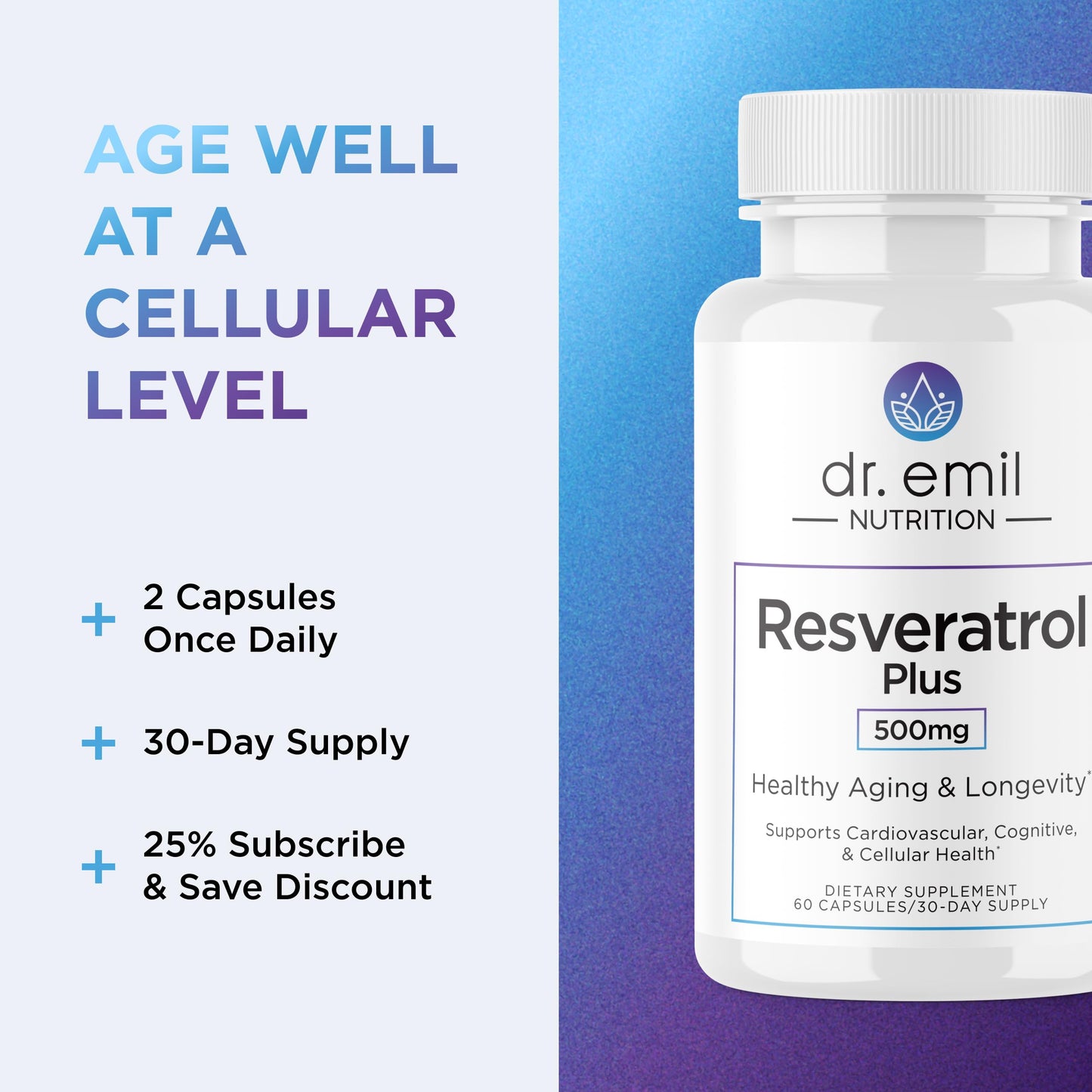 DR. EMIL NUTRITION Resveratrol Supplement 60 Capsules