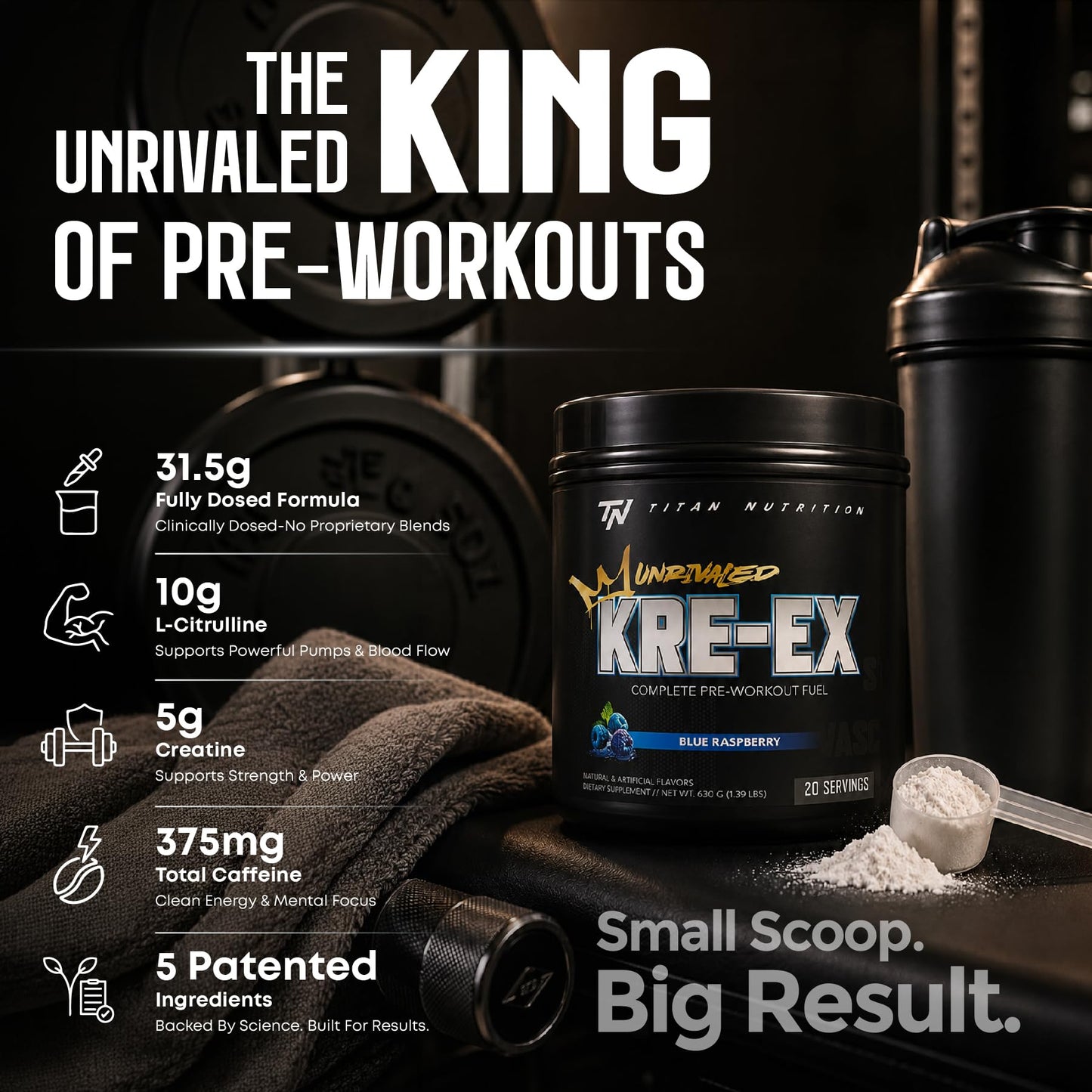 Titan Nutrition Kre-Ex Unrivaled Pre-Workout Powder, 23