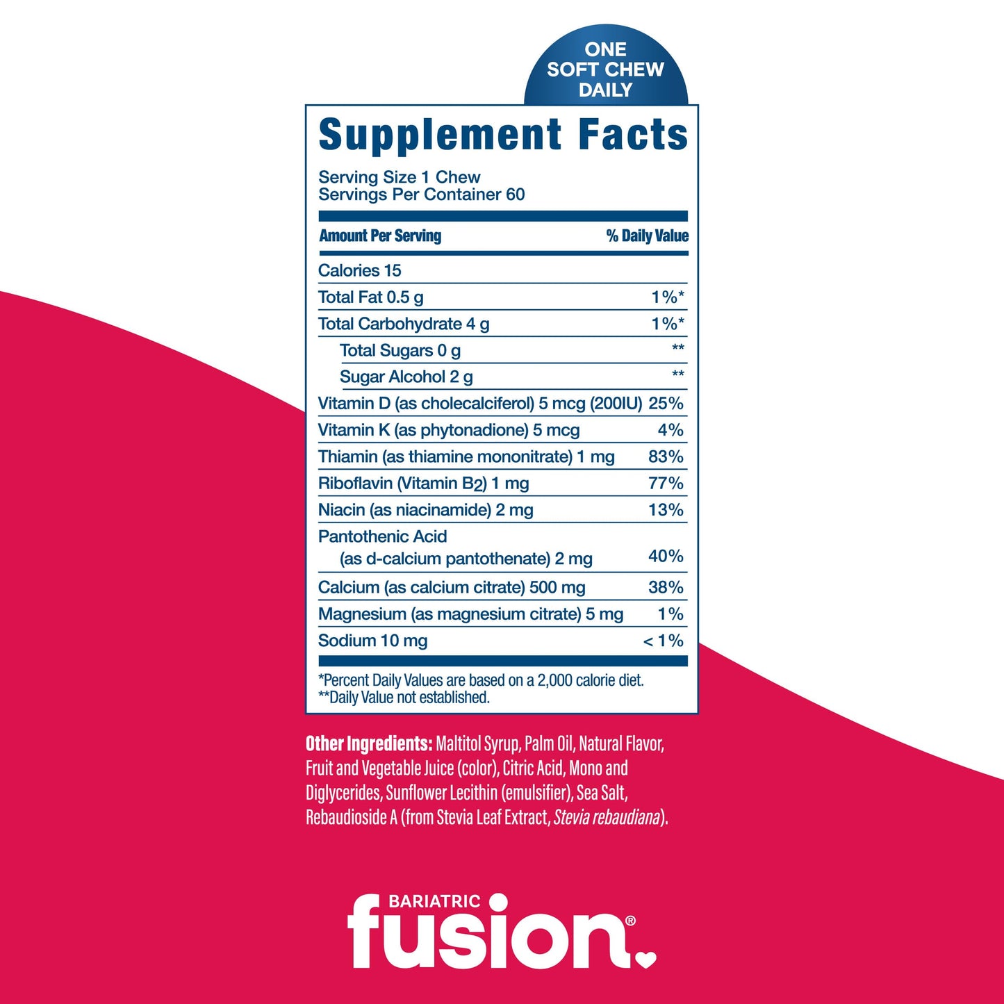 Bariatric Fusion Calcium Citrate with Vitamin D3 Chews Gummy 60 Count