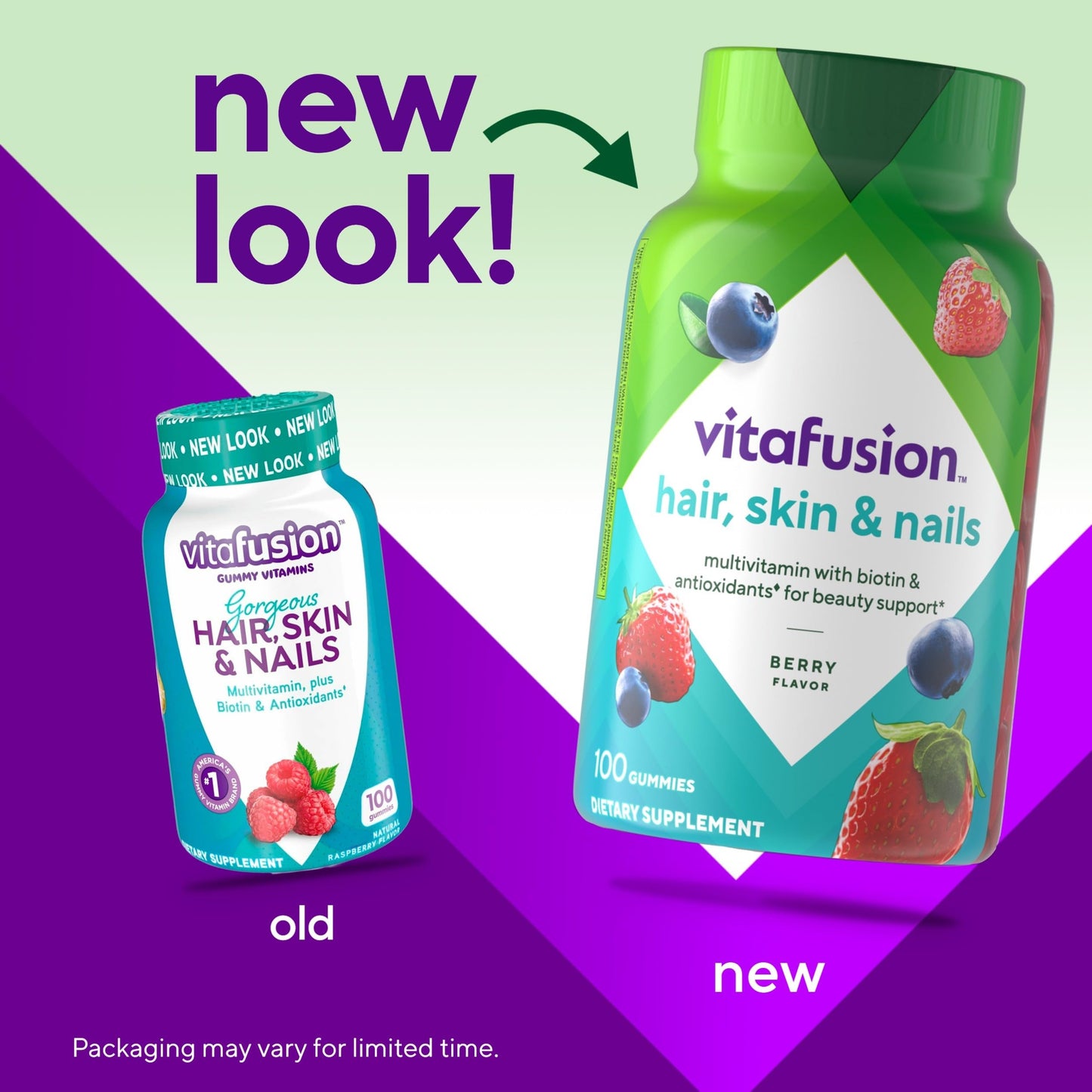 Vitafusion Gorgeous Hair, Skin Nails Multivitamin Gummy, 100 Count