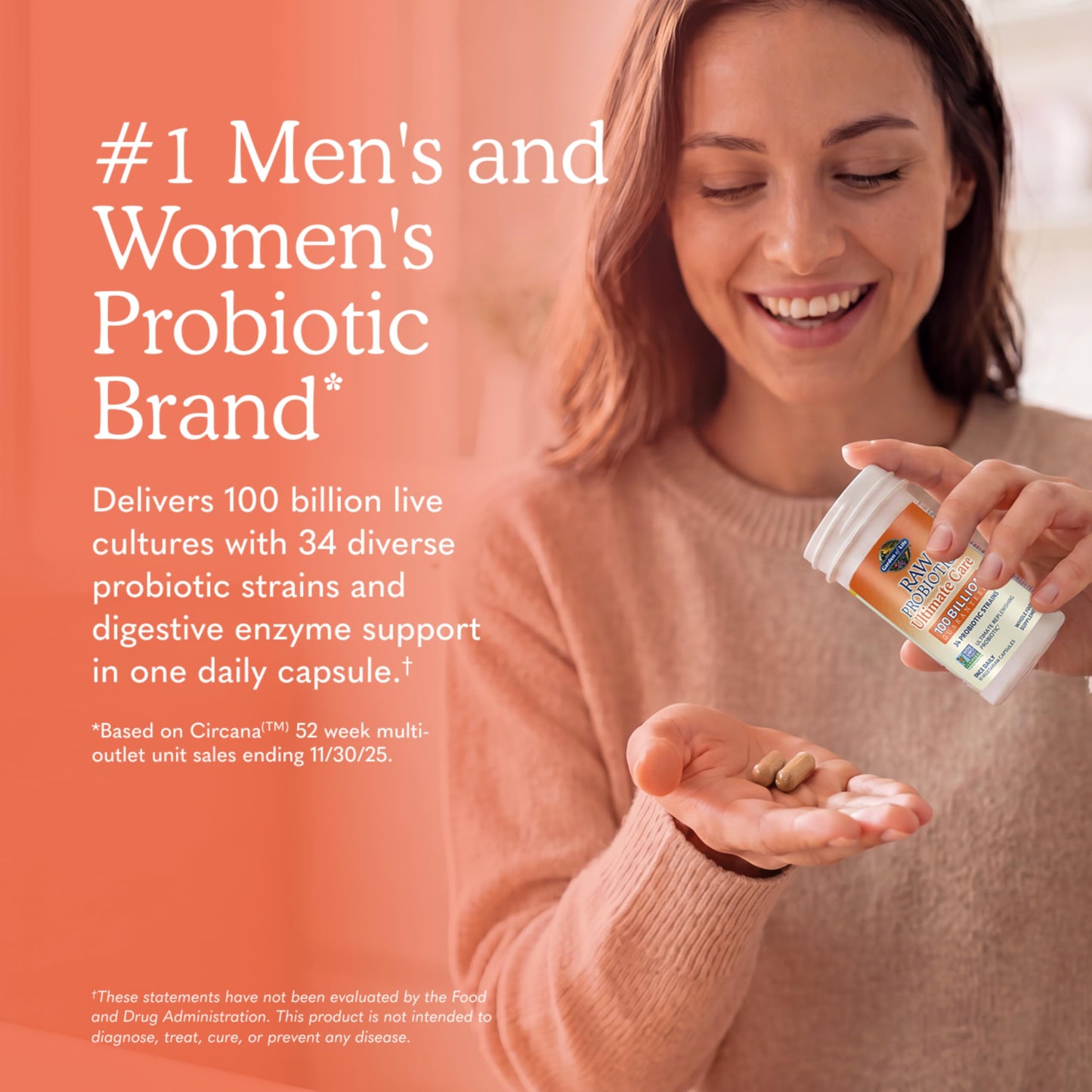 Garden of Life Raw Probiotics for Women and Men with Digestive Enzymes 30 Capsules