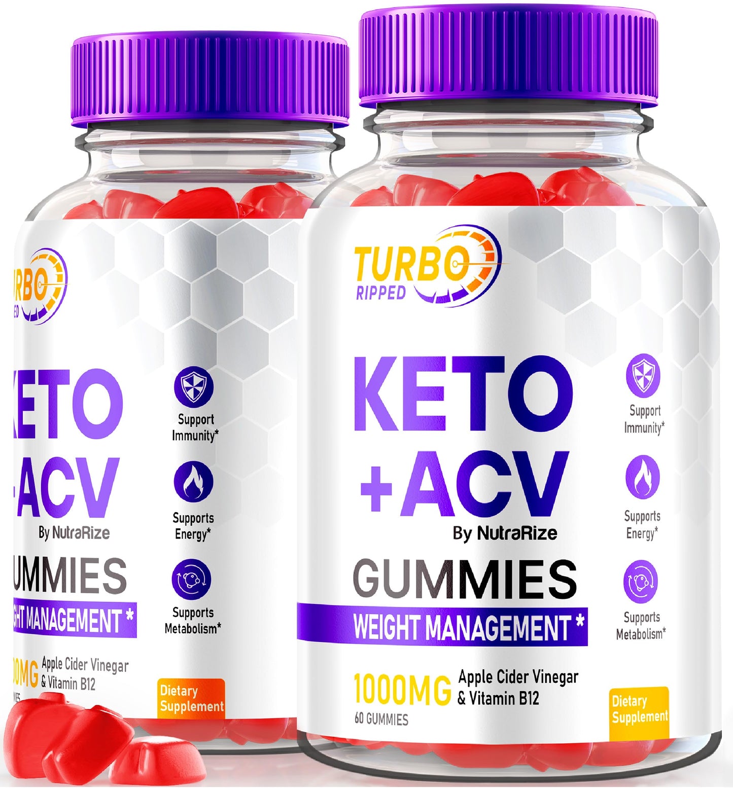 NutraRize Turbo Ripped Keto ACV Gummies, 120 Gummies
