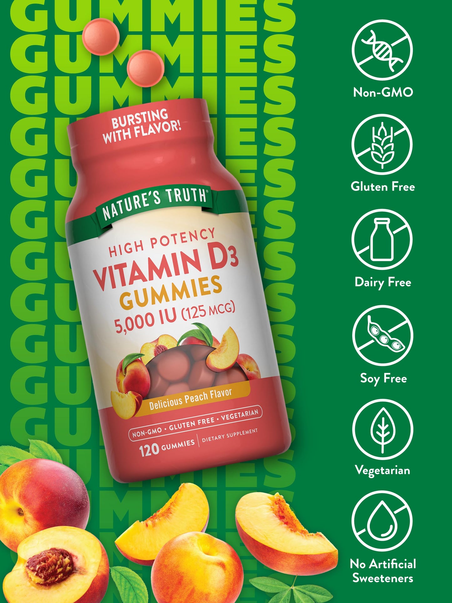 Nature's Truth Vitamin D3 Gummies 120 Count