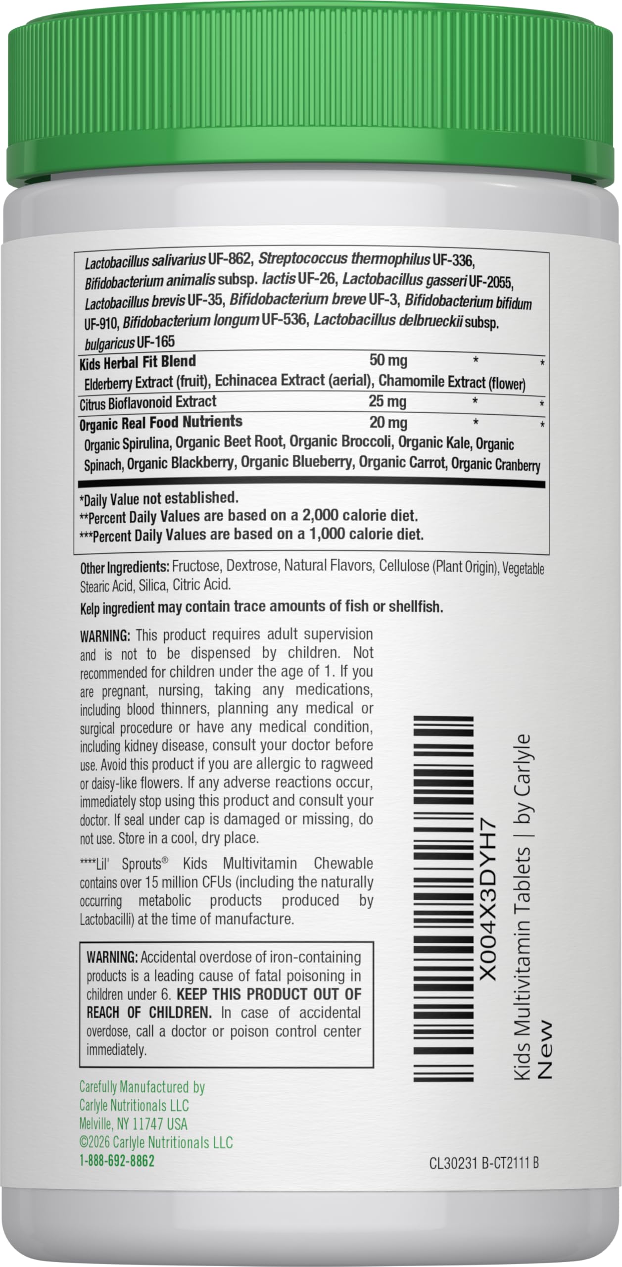 Lil' Sprouts Kids Multivitamin with Probiotics Chewable Tablets, 50 Tablets