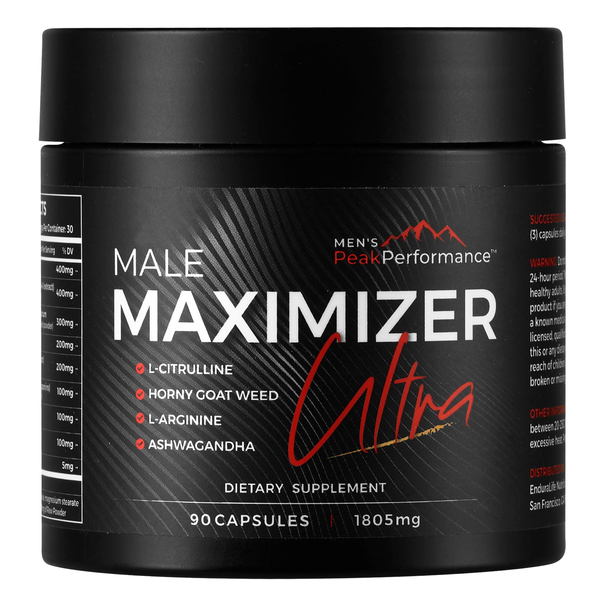 MEN'S PeakPerformance Male Maximizer Ultra Testosterone Support Capsules 90 Capsules